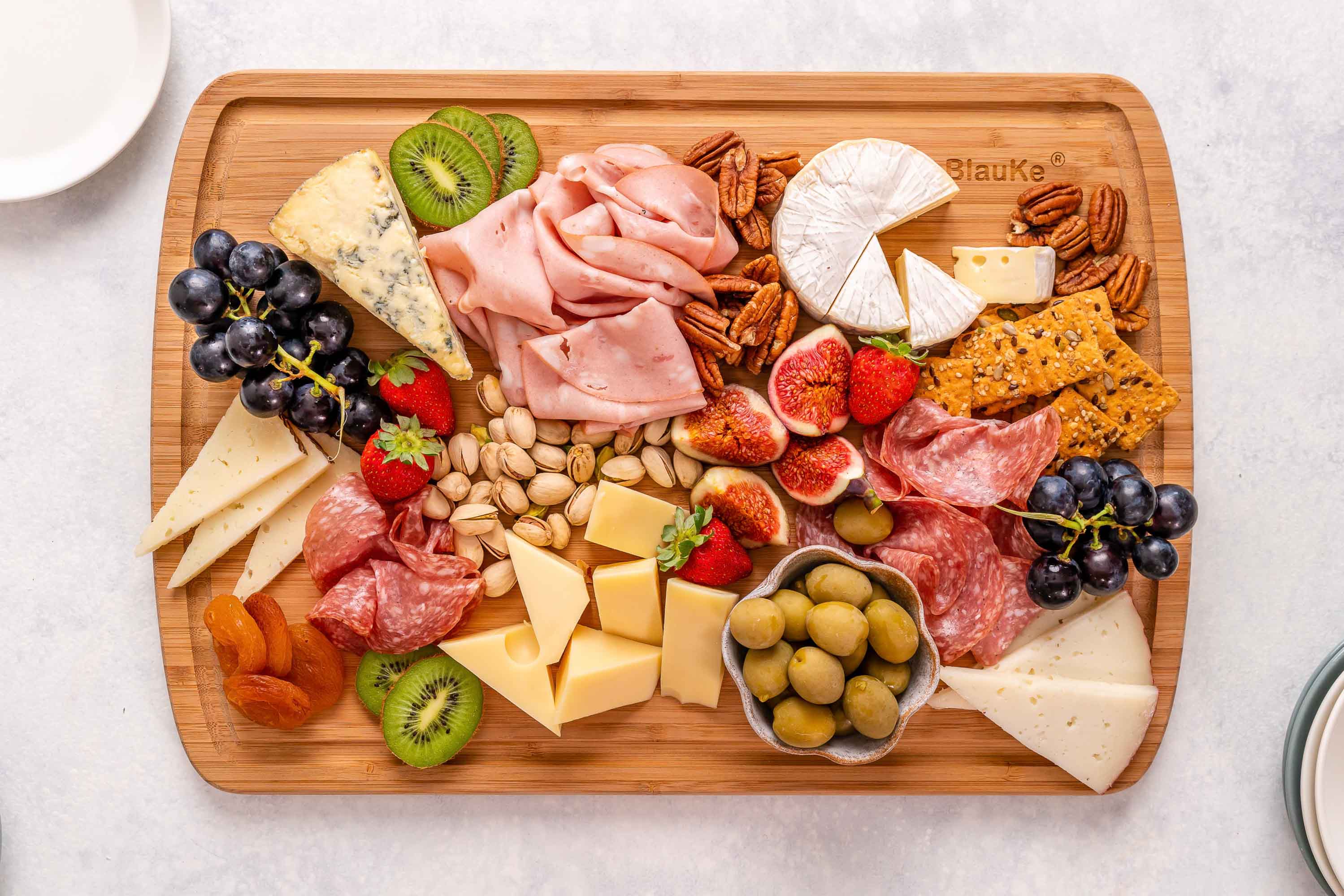 Alt View 4. BlauKe - Extra Large Wood Cutting Board - Butcher Block with Juice Groove, Serving Tray - Wooden Chopping Board for Kitchen - Beige.