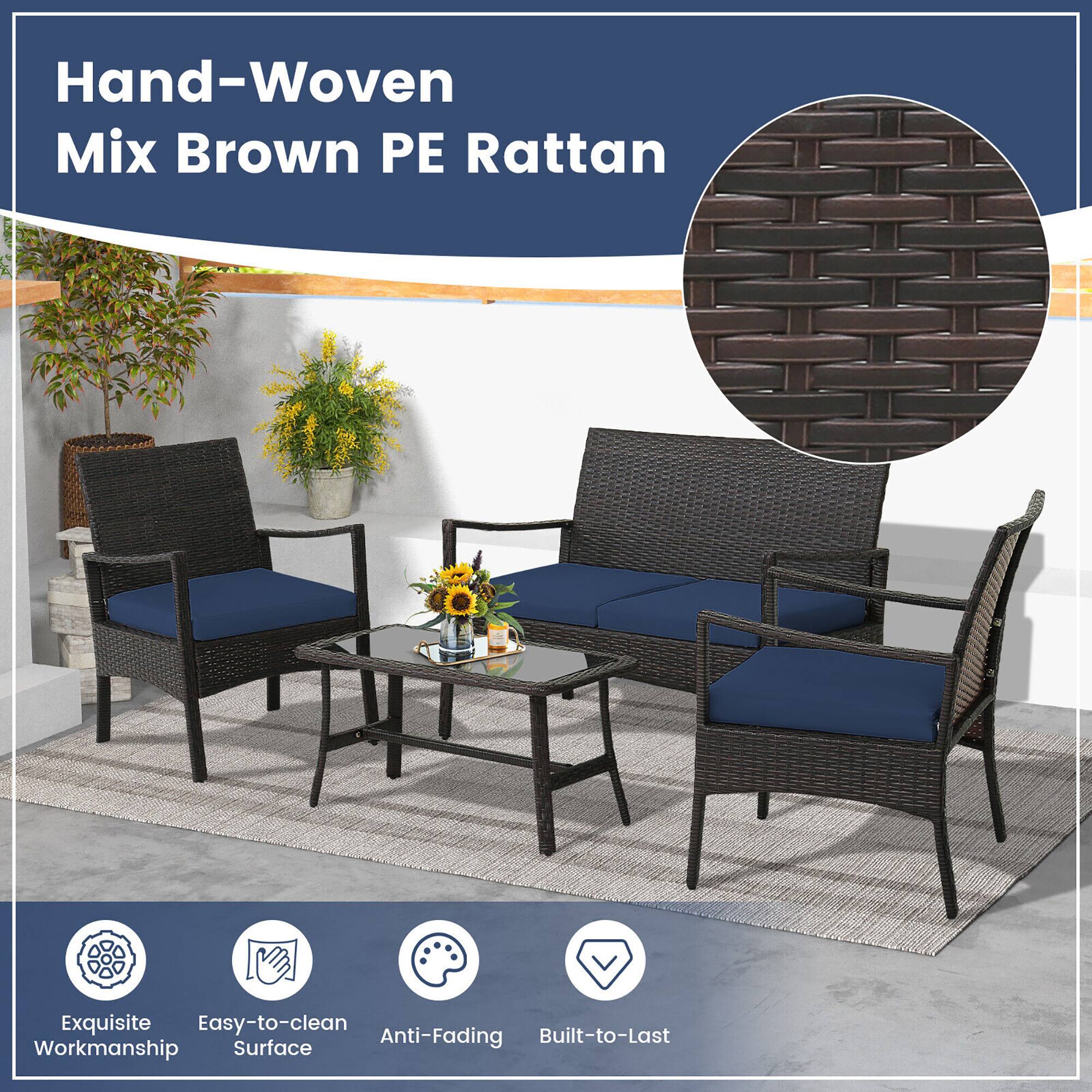 Hand-Woven Mix Brown PE Rattan, Exquisite Workmanship, Easy-to-clean Surface, Anti-Fading, Built-to-Last