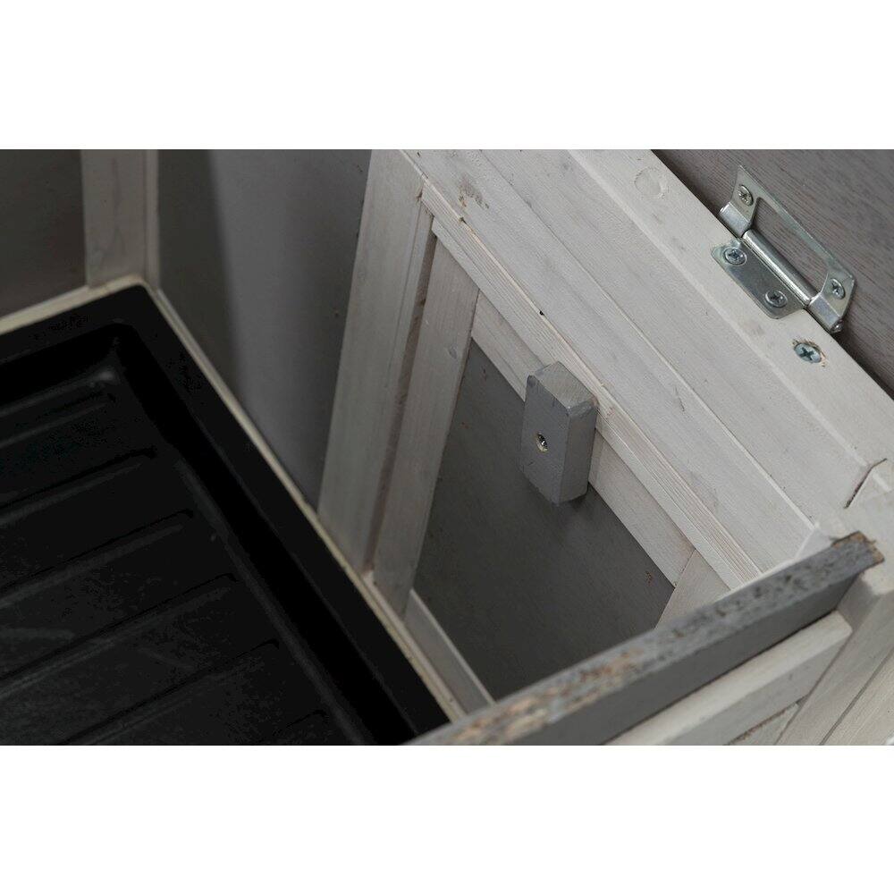 Alt View 1. TRIXIE - Weatherproof Outdoor 2-Story Wooden Small Animal Hutch with Large Run & Tray - Gray.