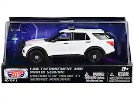 2022 Ford Police Interceptor Utility Plain White "Law Enforcement and Public Service" Series 1/43 Model Car by Motormax