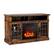 Front. SlickBlue - Electric Fireplace TV Stand with Cabinets and Storage for Living Room Console - Brown.