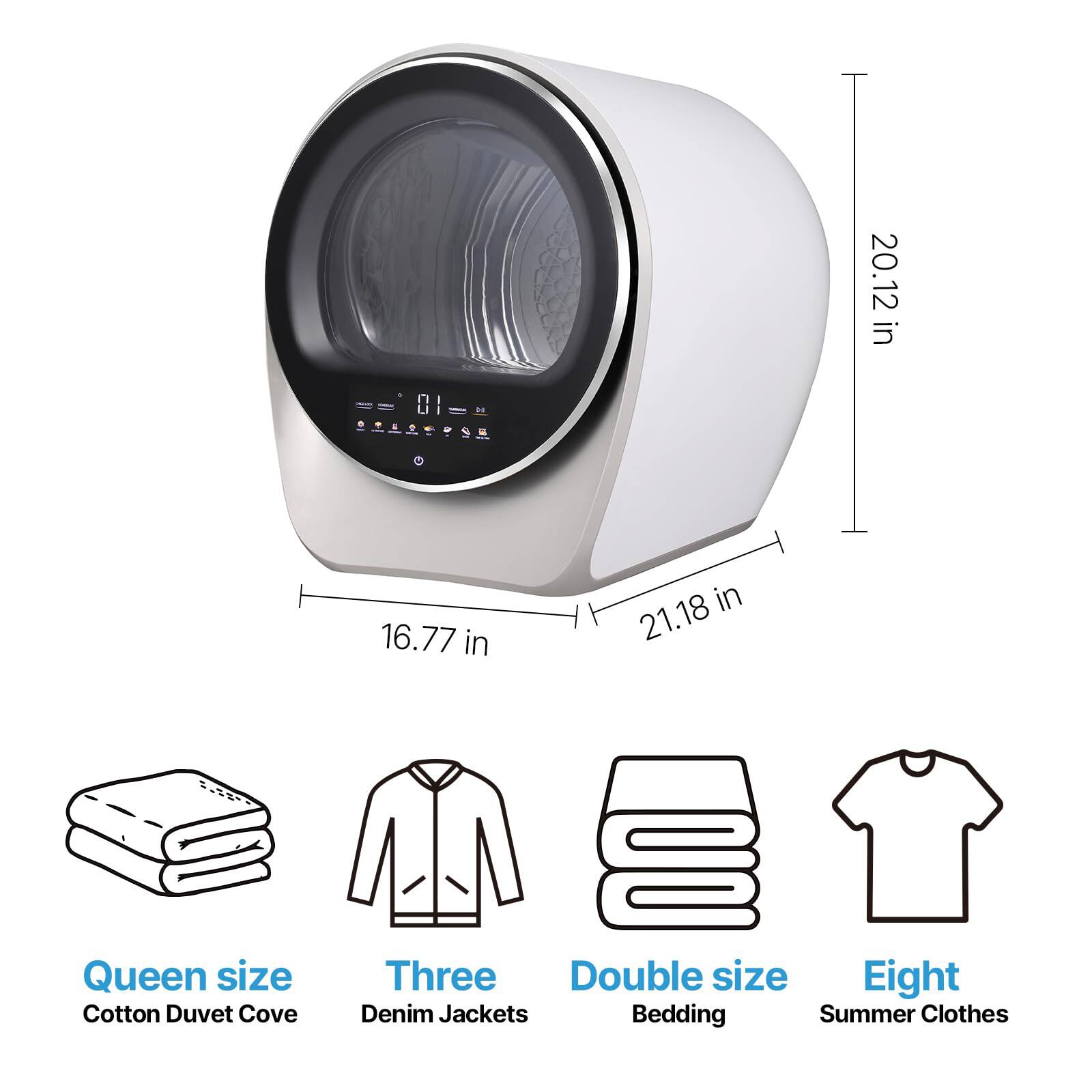 20.12 in  
16.77 in  
21.18 in  

Queen size Cotton Duvet Cove  
Three Denim Jackets  
Double size Bedding  
Eight Summer Clothes