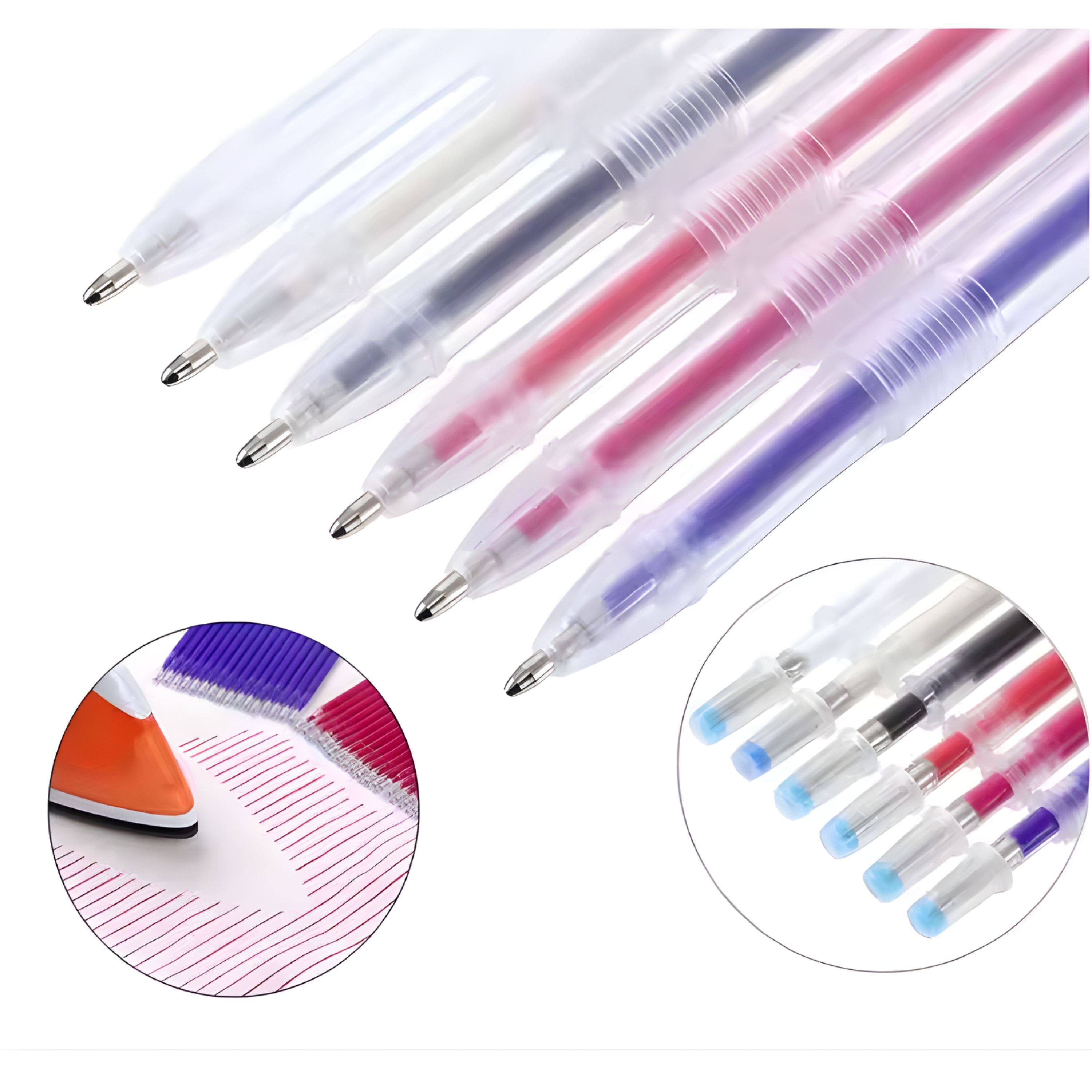 Back. Kitcheniva - Heat Erasable Fabric Pen for Sewing 10 Pcs - Disappearing Ink with Heat Application.