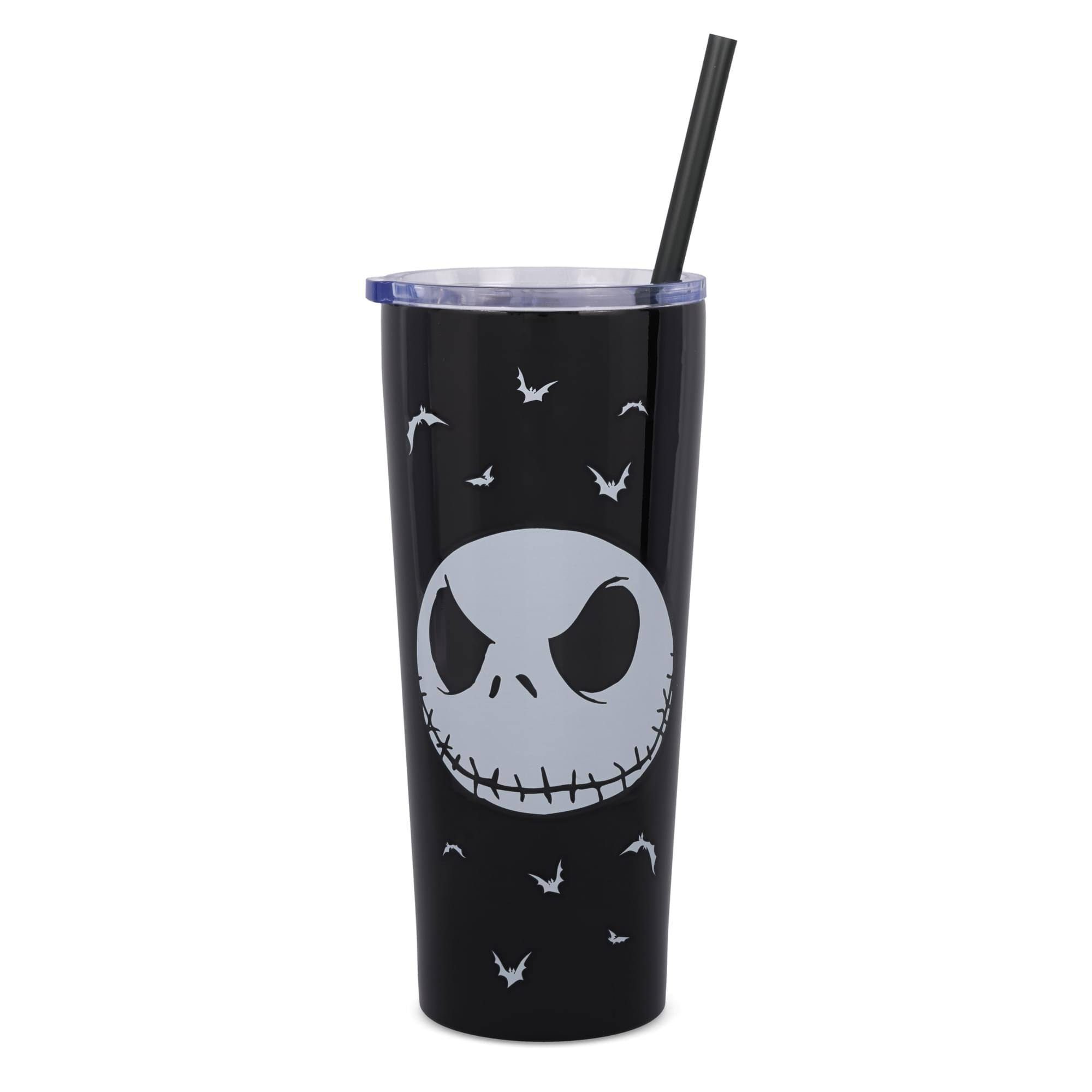 Front. Disney - Disney The Nightmare Before Christmas "Seriously Spooky" Stainless Steel Tumbler - Black.