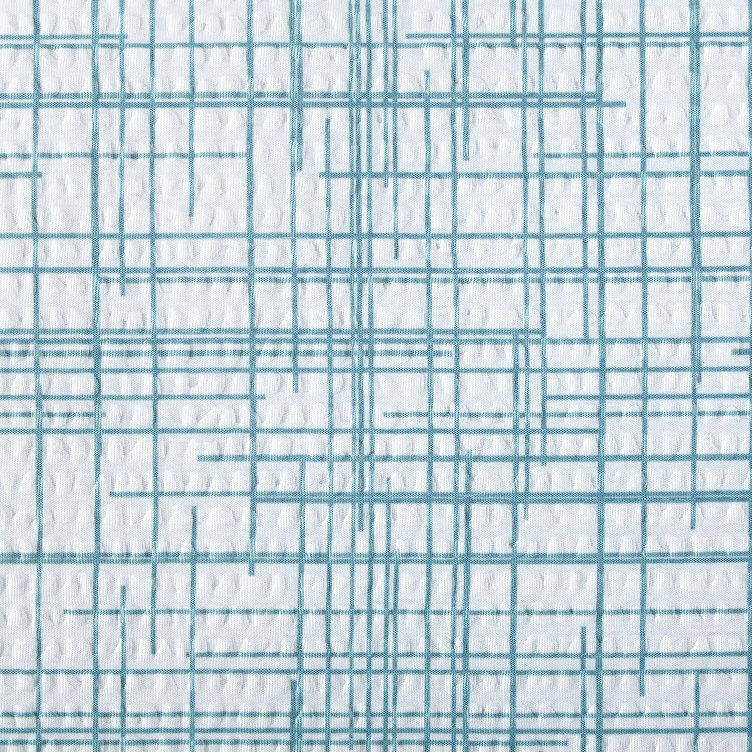 Left. Shavel Home Products - Shavel 100% Polyester Luxury Seersucker Crosshatch Sheet Set Full Teal - Teal.