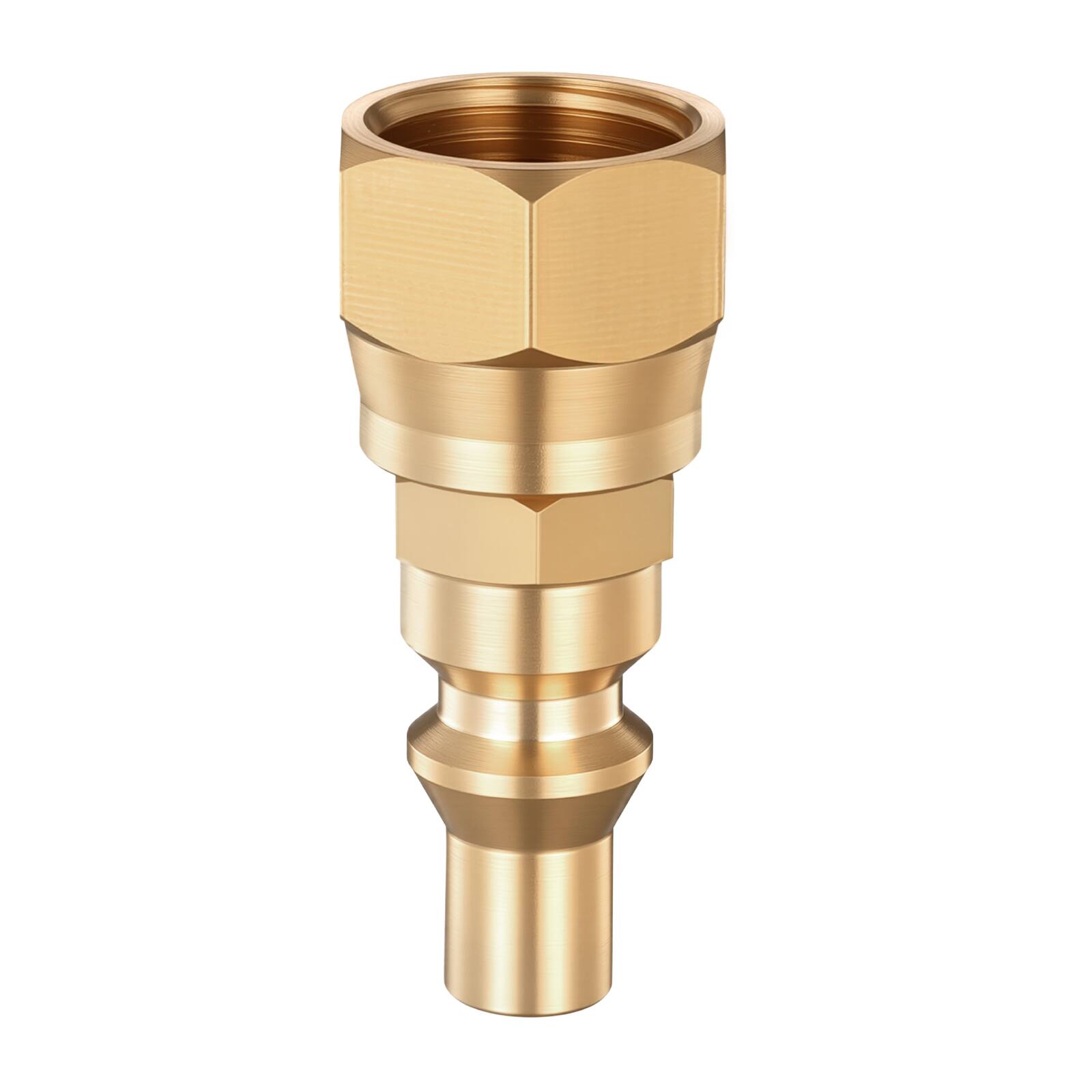 Alt View 5. VEVOR - RV Propane Quick Connect Fitting Adapter Valve,7 Pieces,1/4-Inch Male NPT Full Flow Plug & 3/8-Inch Male Flare Quick Kit - Yellow.