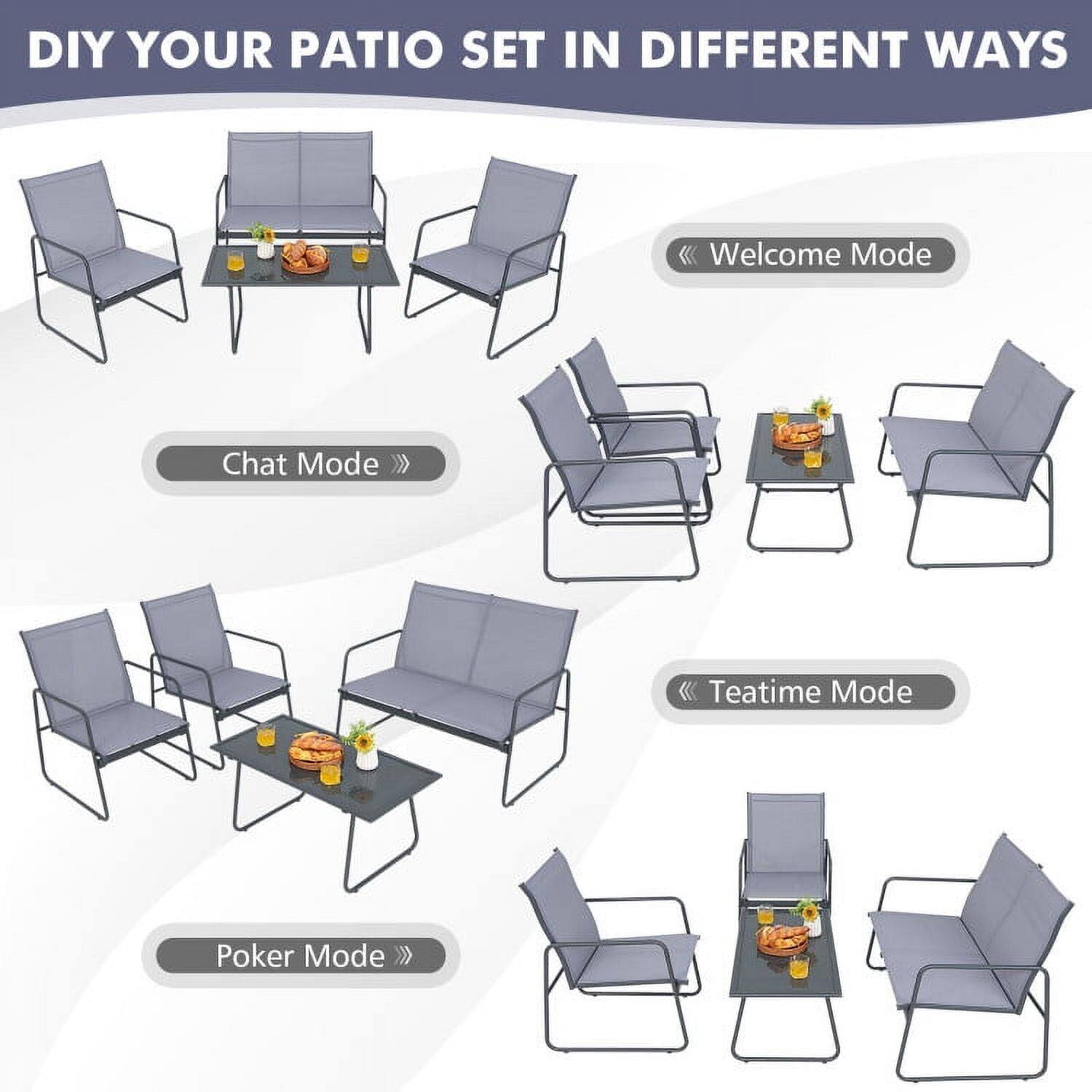 DIY YOUR PATIO SET IN DIFFERENT WAYS

- Welcome Mode
- Chat Mode
- Teatime Mode
- Poker Mode