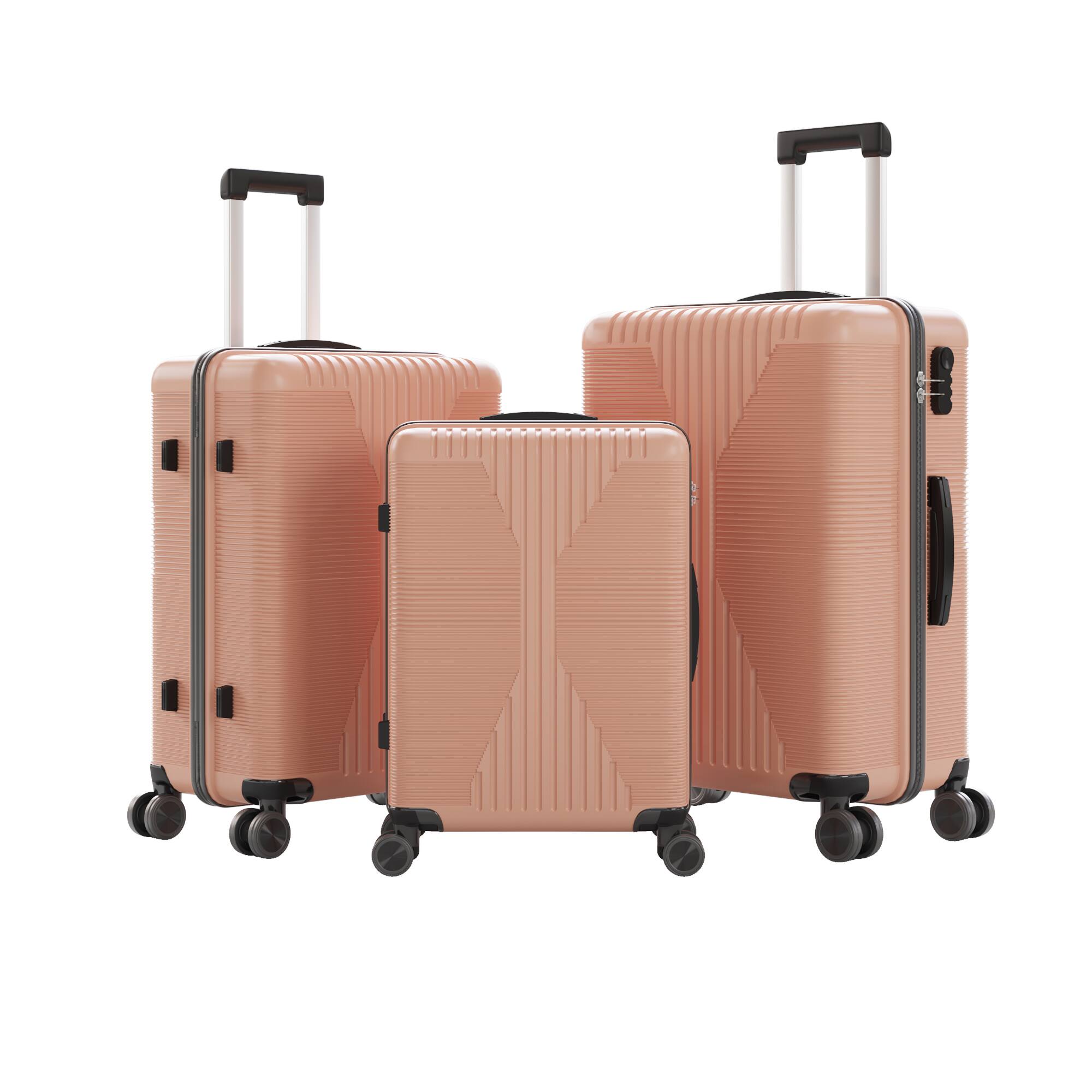 "Winado - 3-in-1 20"" 24"" 28"" Luggage Set Spinner Wheels Trolley Hard Shell PP Suitcase Sets - Rose Gold" price history on PriceWatchPro