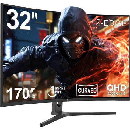32" Z-EDGE 170 Hz MPRT 1 ms CURVED QHD 2560X1440