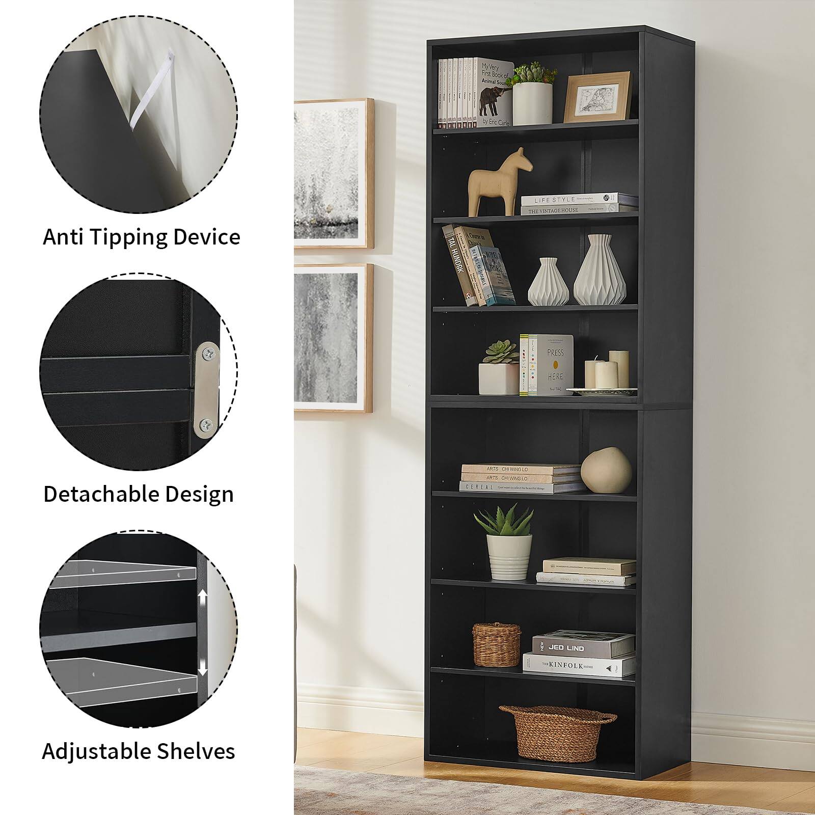 - Anti Tipping Device
- Detachable Design
- Adjustable Shelves