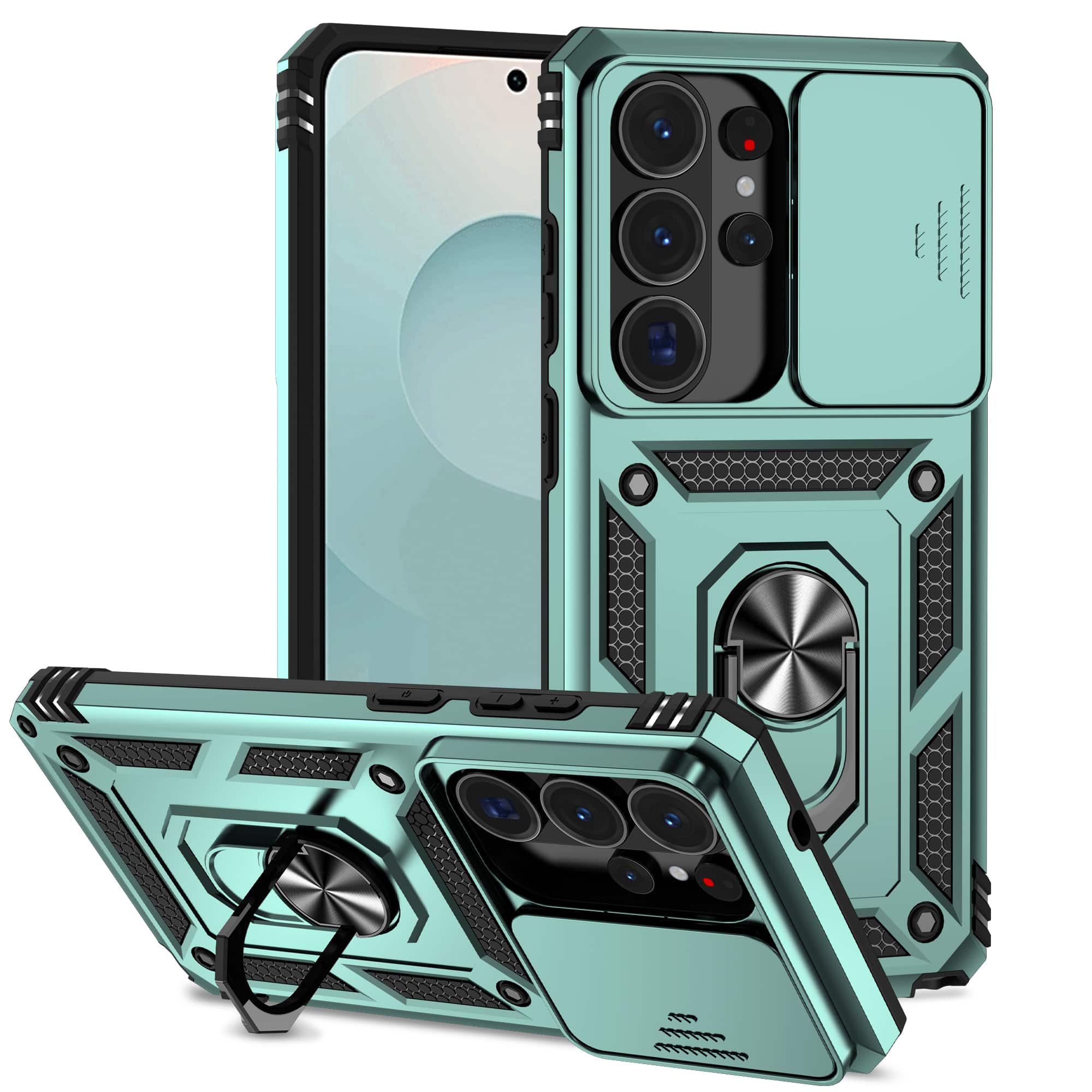 UUCOVER - For Samsung Galaxy S26 Ultra Magnetic Case with Sliding Camera Lens Cover Protection Rotatable Ring Kickstand Shockproof - Darkgreen price history on PriceWatchPro