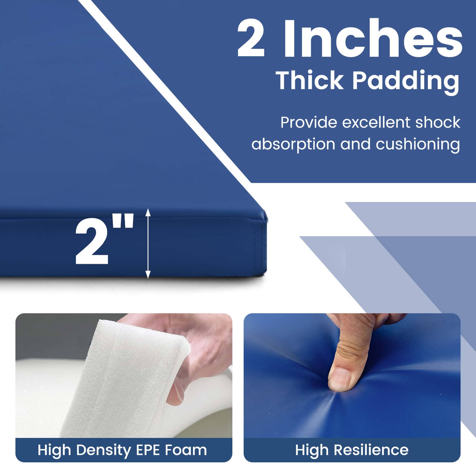 2 Inches Thick Padding  
Provide excellent shock absorption and cushioning  

2"  

High Density EPE Foam  

High Resilience