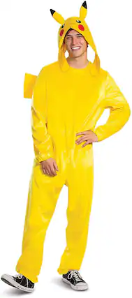 Front. Pokémon - Pokemon Pikachu Deluxe Adult Costume | L/XL - Yellow.