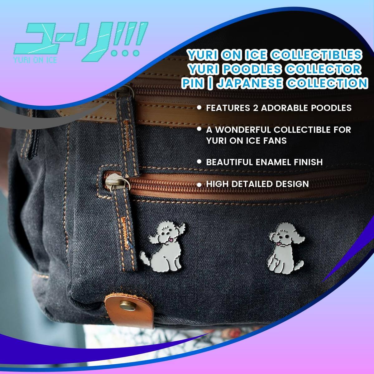 Yuri On Ice Collectibles  
Yuri Poodles Collector Pin | Japanese Collection  

- Features 2 adorable poodles  
- A wonderful collectible for Yuri On Ice fans  
- Beautiful enamel finish  
- High detailed design
