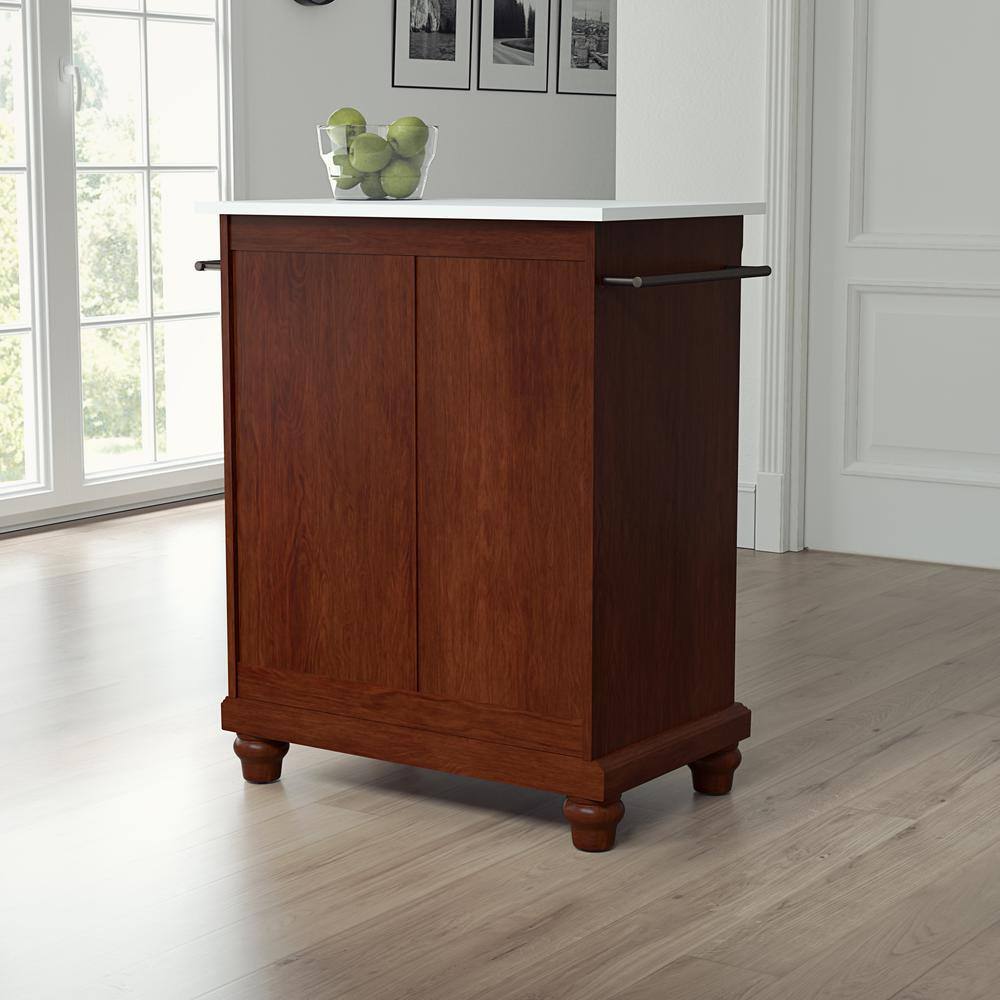 Alt View 5. Crosley Furniture - Cambridge Stone Top Portable Kitchen Island/Cart - Mahogany.