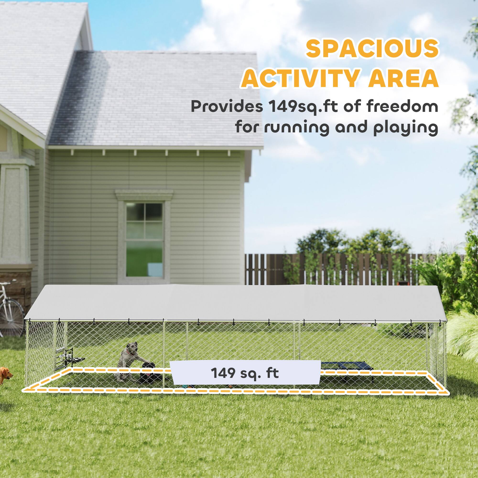 SPACIOUS ACTIVITY AREA  
Provides 149 sq. ft of freedom for running and playing  
149 sq. ft