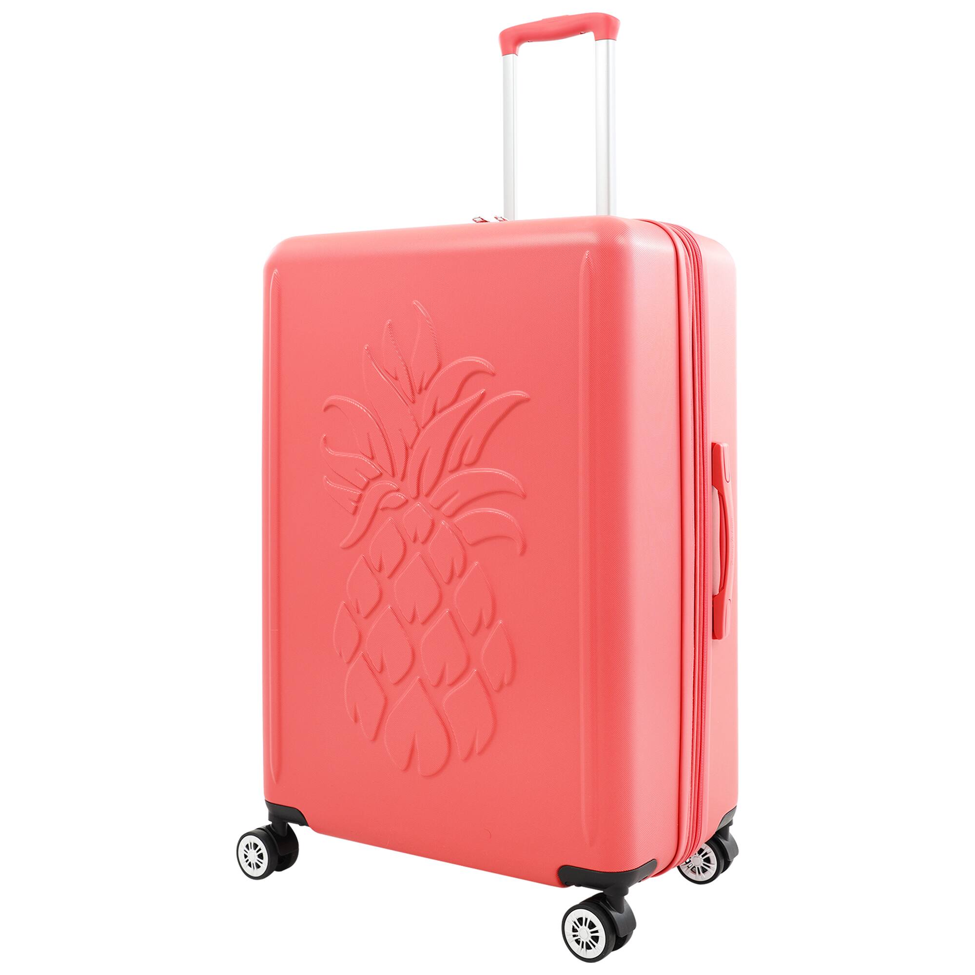 Angle. Tommy Bahama - 30" Hardside Spinner Luggage with 3D Pineapple - Pink.