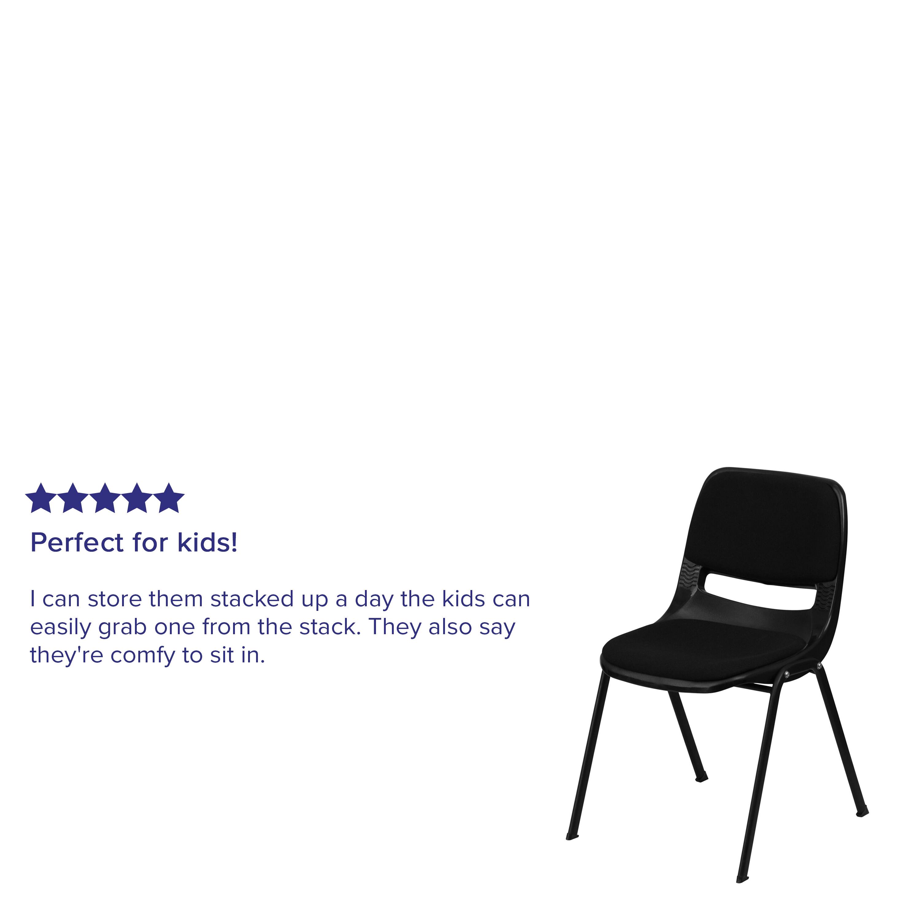 Perfect for kids!  
I can store them stacked up a day the kids can easily grab one from the stack. They also say they're comfy to sit in.
