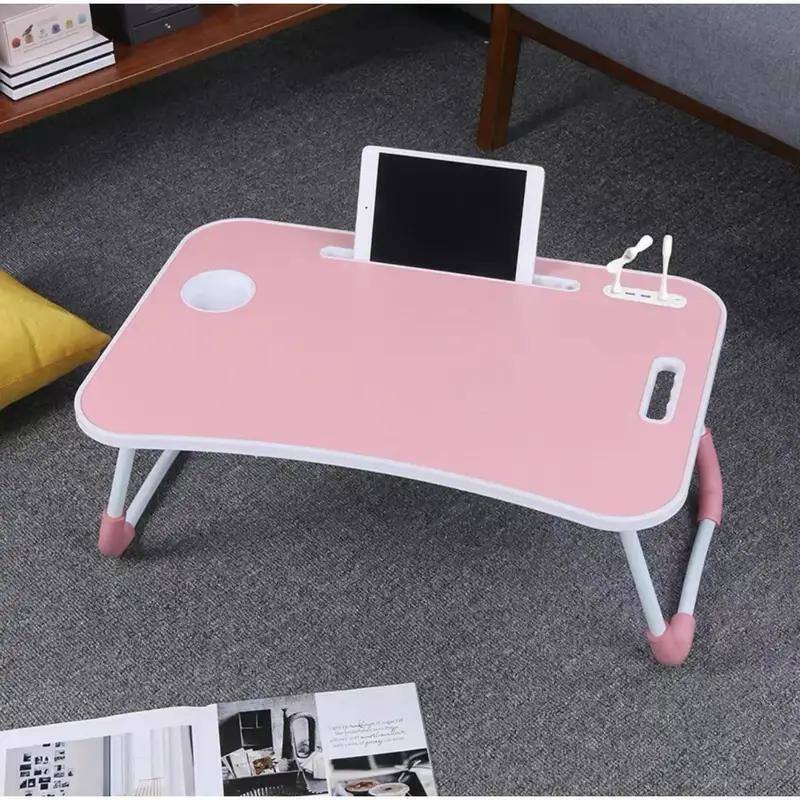 Back. Furno Fusion - Pink Portable Foldable Laptop Bed Desk with 4 USB Ports,Cooling Fan, LED Light,Storage Drawer and Cup Holder.