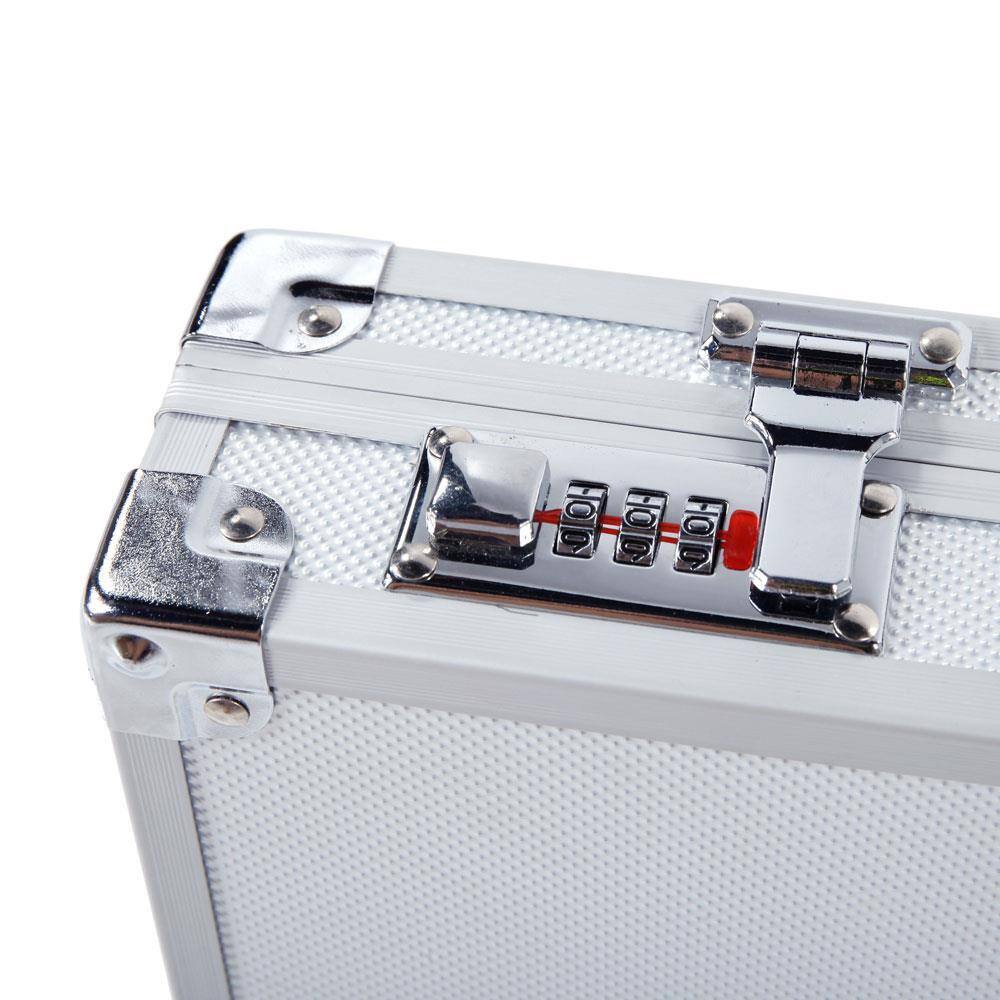 Alt View 5. Winado - Portable Aluminum Gun Case Pistol HandGun Lock Foam Safe Storage Box with Sponge Liner & Hard Case & Non-slip Handle New - Silver.