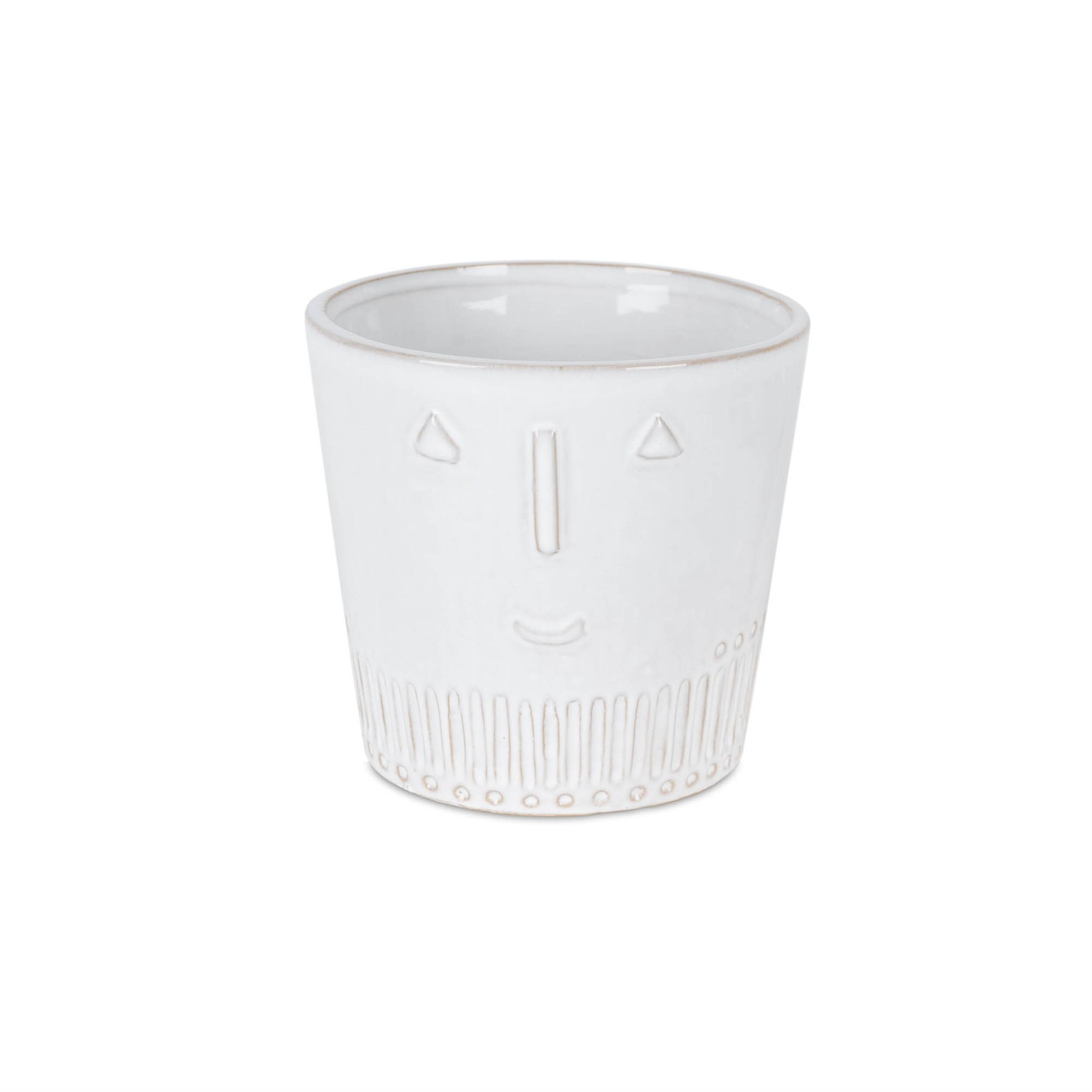 Alt View 1. BreeBe - Porcelain Face Planter (Set of 2) - White.