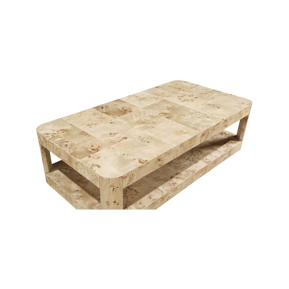 Alt View 2. Meridian Furniture - Reeves Natural Burl Wood Coffee Table - Brown.