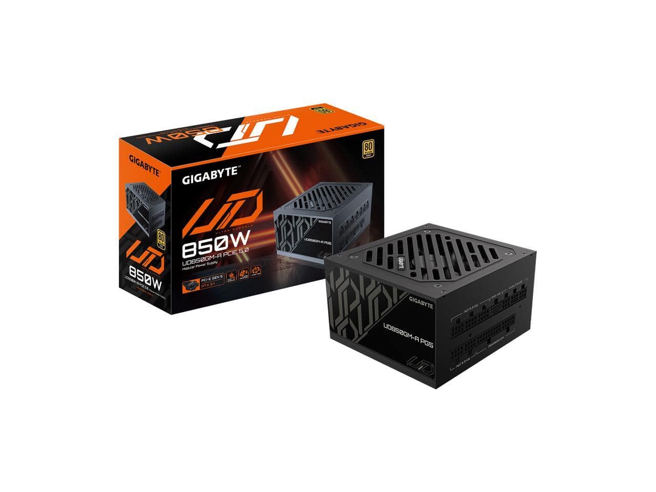 GIGABYTE - 850W PSU - 80 Plus Gold Certified - PCie 5.0 and ATX 3.1 Ready - Fully Modular Power Supply (GP-UD850GM-A PG5)
