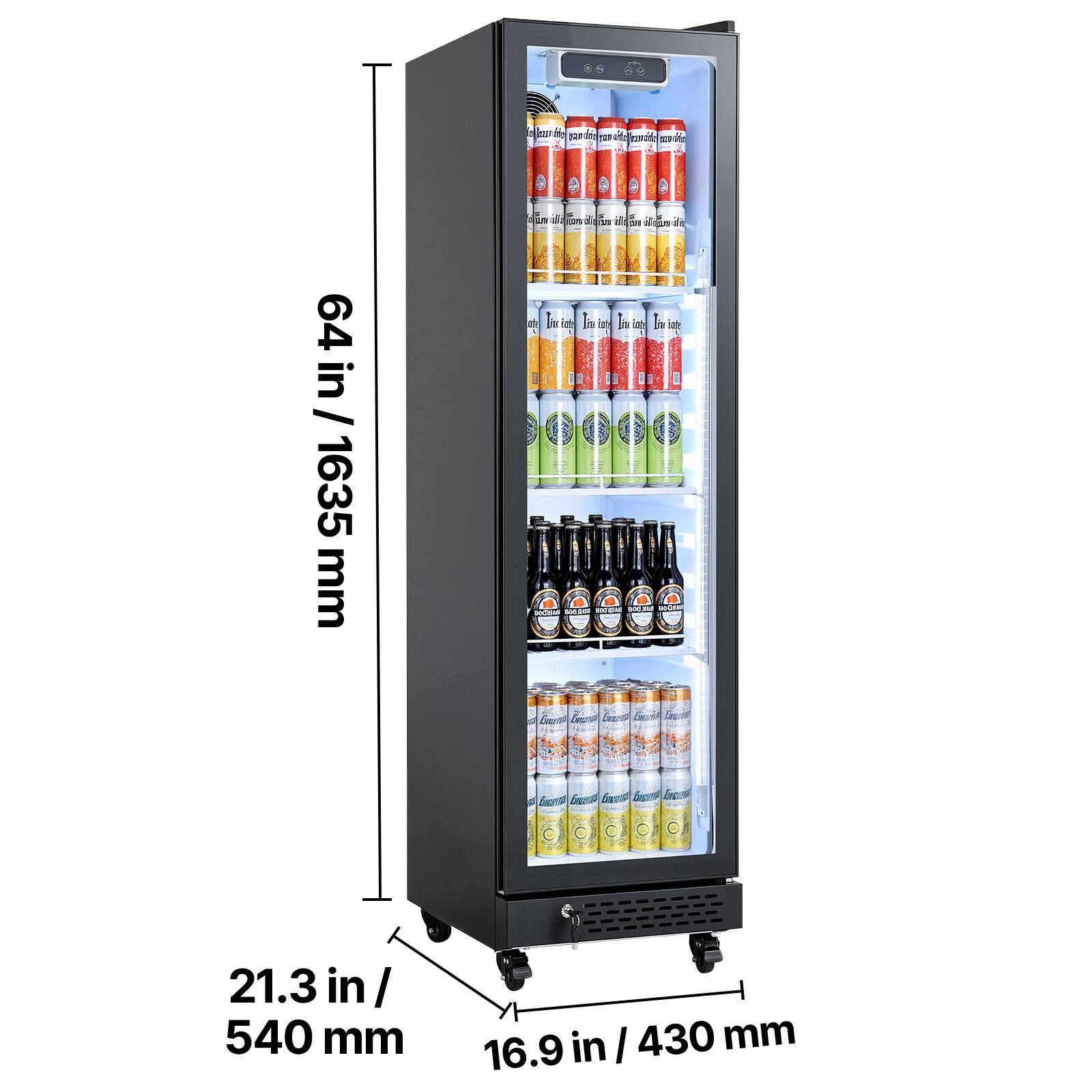VEVOR Commercial Merchandiser Refrigerator, 6.9 Cu.Ft / 195L Glass Door ...