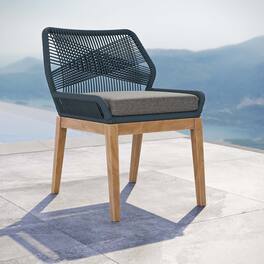 Wellspring Outdoor Patio Teak Wood Dining Chair by Modway - Blue Graphite