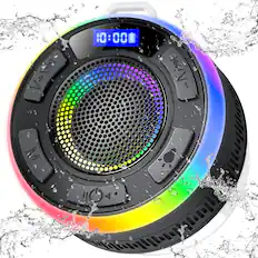 Front. Dazzed Corner - Shower Bluetooth Speaker, Portable Bluetooth Speakers - Black.