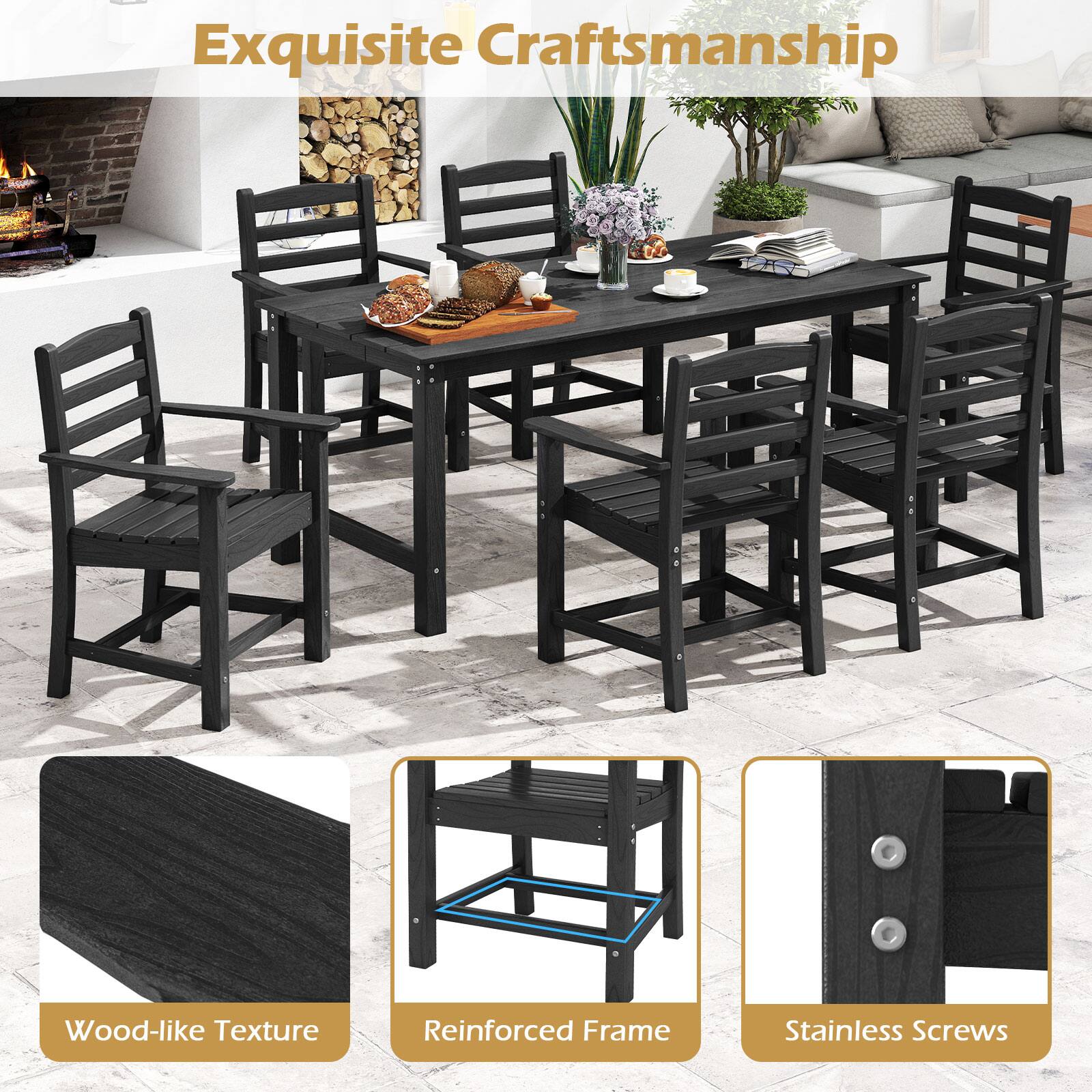 Exquisite Craftsmanship

- Wood-like Texture
- Reinforced Frame
- Stainless Screws