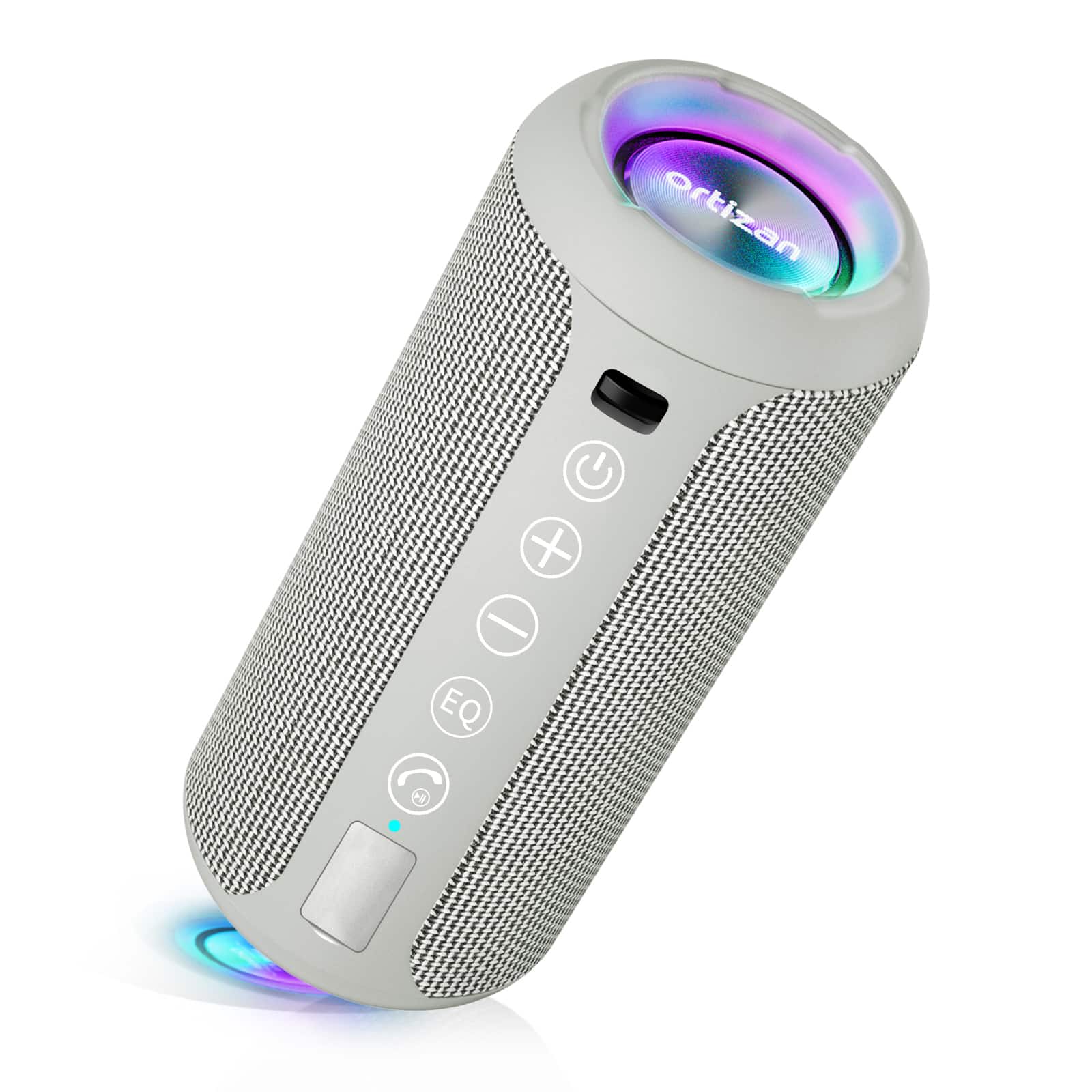Front. Ortizan - Ortizan Portable Bluetooth Speaker, IPX7 Waterproof, TWS, 30H Playtime, Deep Bass, Gray - Gray.
