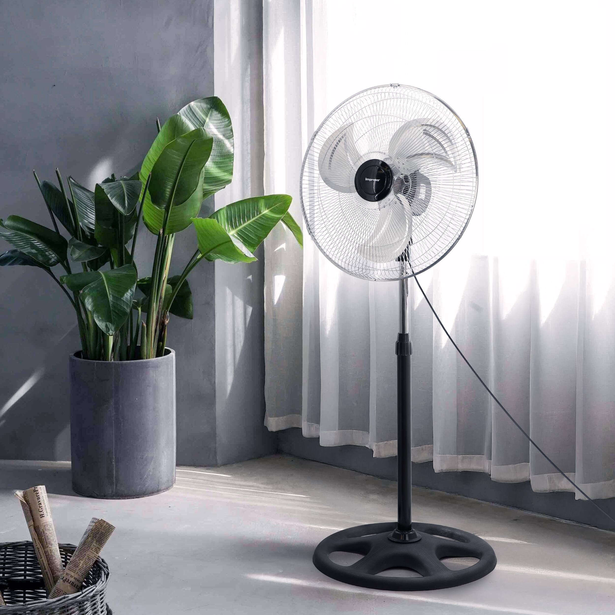 Alt View 4. Impress - Impress 18 Inch Chrome Hi-Speed Industrial Standing Fan - Chrome.