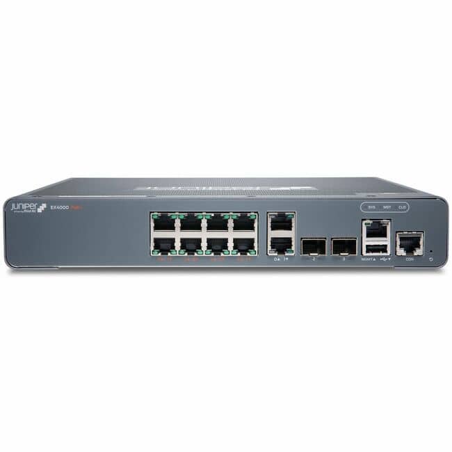 Juniper - EX4000-8P Ethernet Switch - 8 Ports - Manageable - Gigabit Ethernet, 10 Gigabit Ethernet - 1000Base-T, 10GBase-X - Unknown