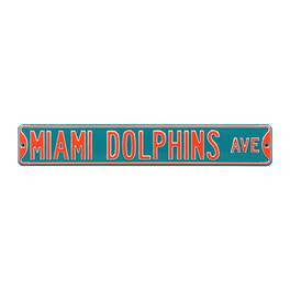 Authentic Street Signs - Aqua Miami Dolphins 6" x 36" Steel Street Sign - Green