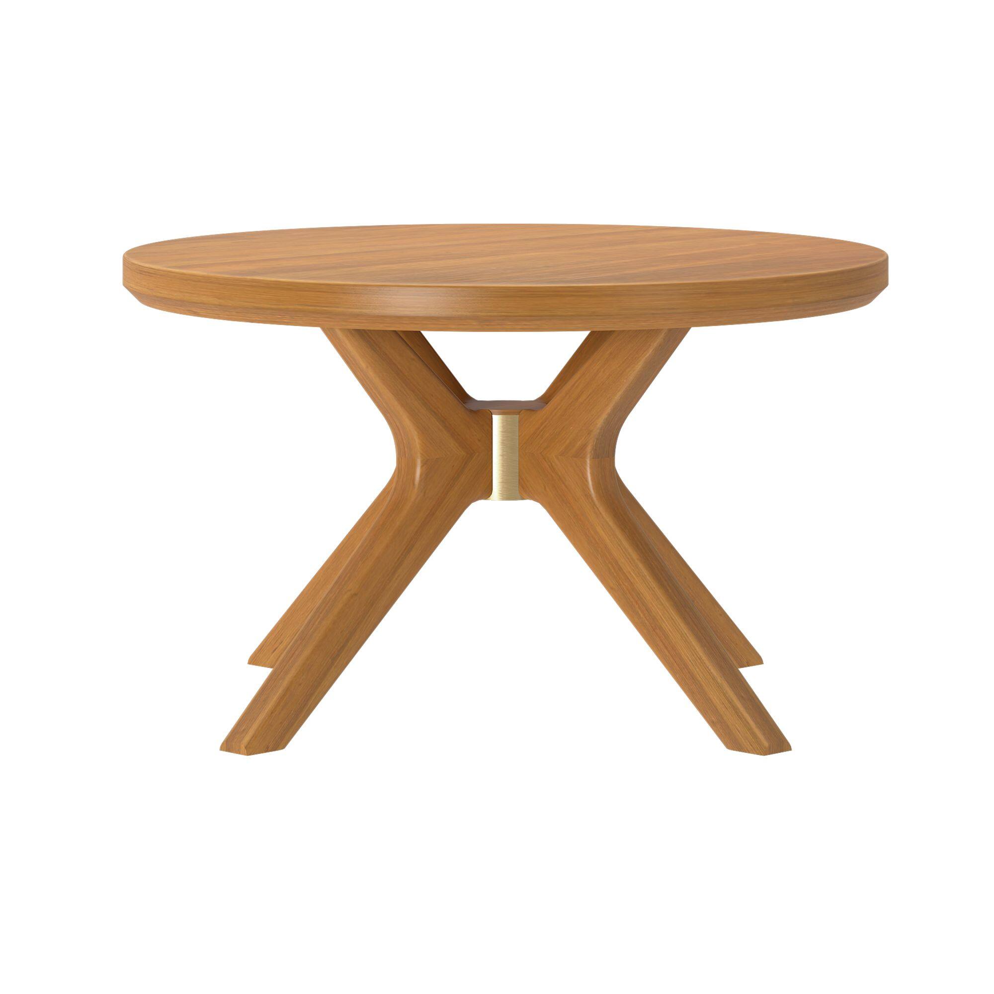 Alt View 3. Plank+Beam - Verso Round Coffee Table (30in x 30in / 760mm x 760mm), Pecan - Pecan.