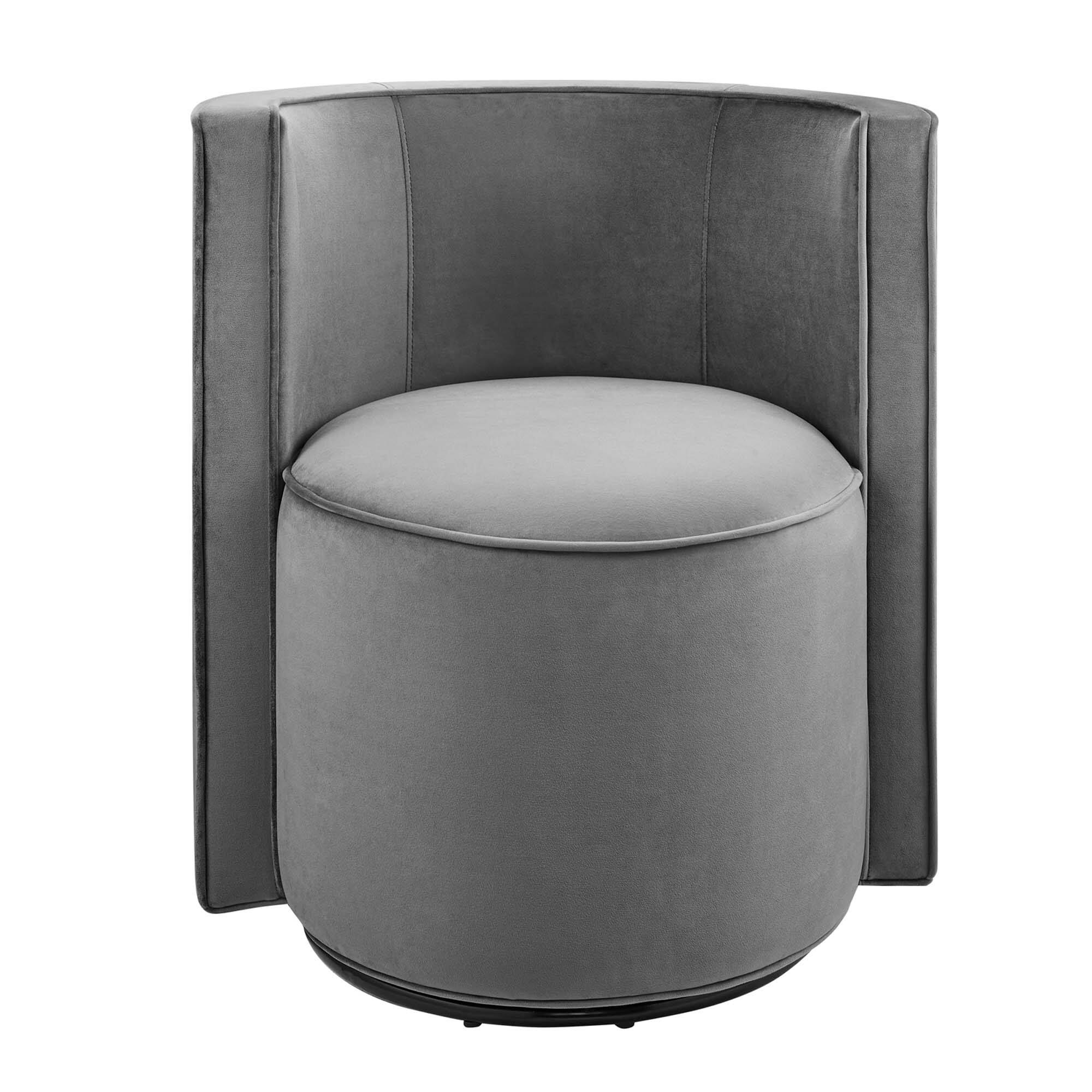 Alt View 4. Modway - Della Performance Velvet Fabric Swivel Chair by Modway - Gray.