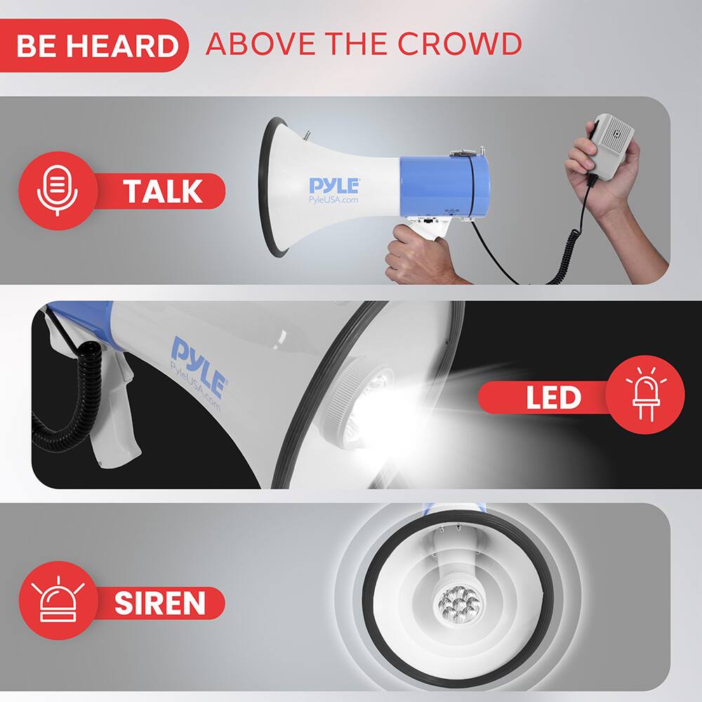 BE HEARD ABOVE THE CROWD

TALK

LED

SIREN