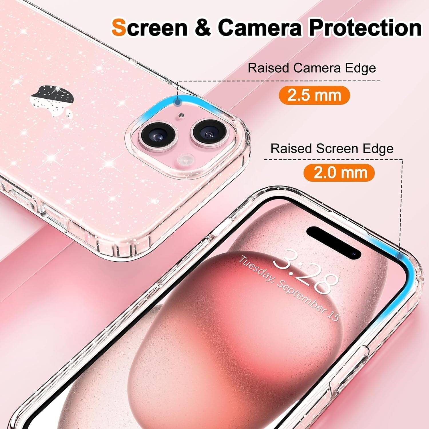 Screen & Camera Protection  
Raised Camera Edge 2.5 mm  
Raised Screen Edge 2.0 mm  
Tuesday, 3:28 September 15