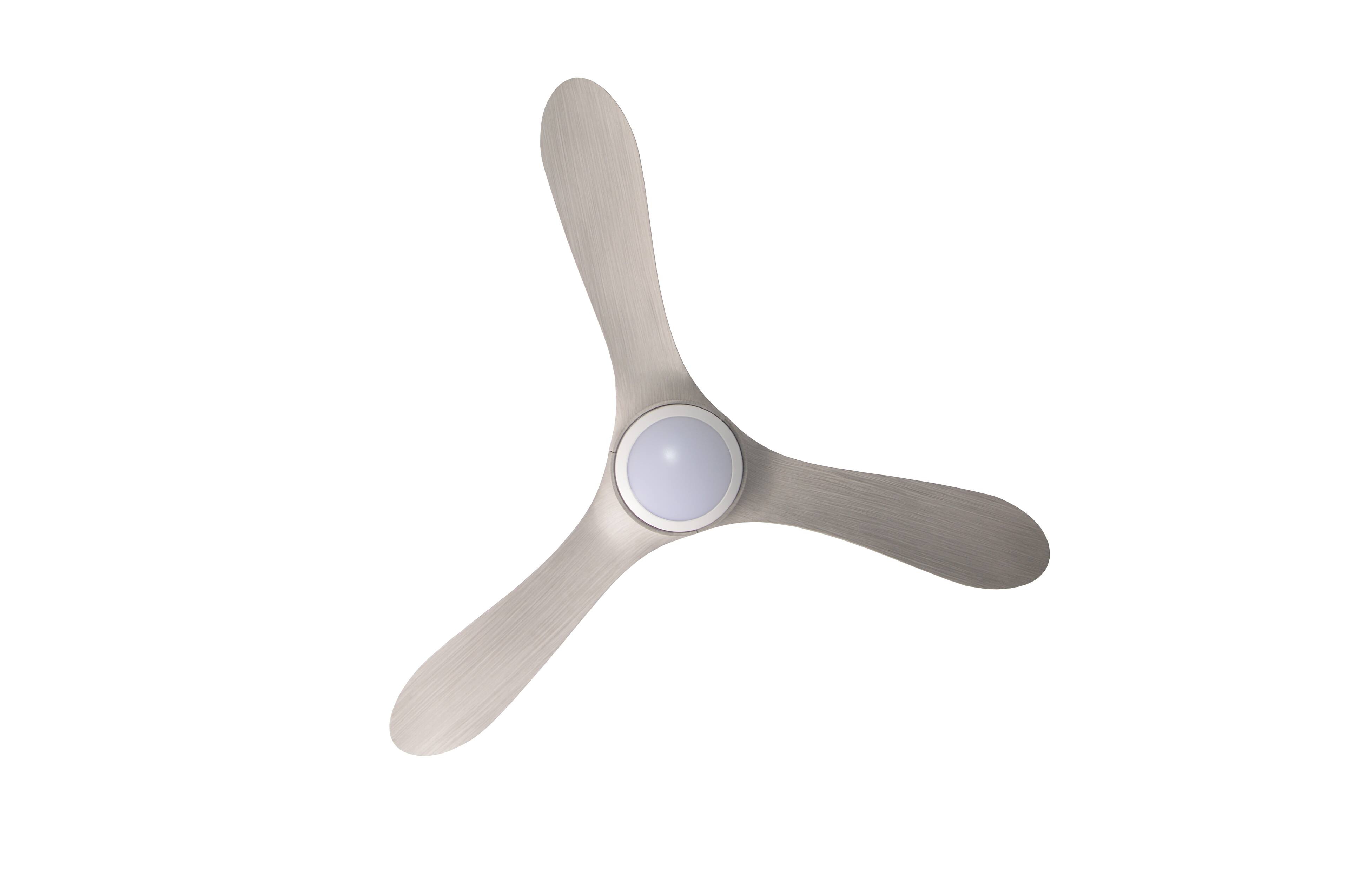 Alt View 3. ENLIGHT - 56" Smart Ceiling Fan, IP66 Outdoor/Coastal, CCT & Dimmable LED, Durable, Efficient, Quiet DC Motor, Matter, 3 Blades - White Oak Woodgrain.