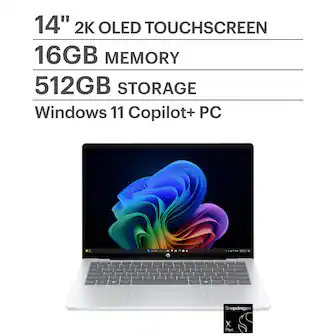 14" 2K OLED TOUCHSCREEN
16GB MEMORY
512GB STORAGE
Windows 11 Copilot+ PC
Snapdragon X Plus