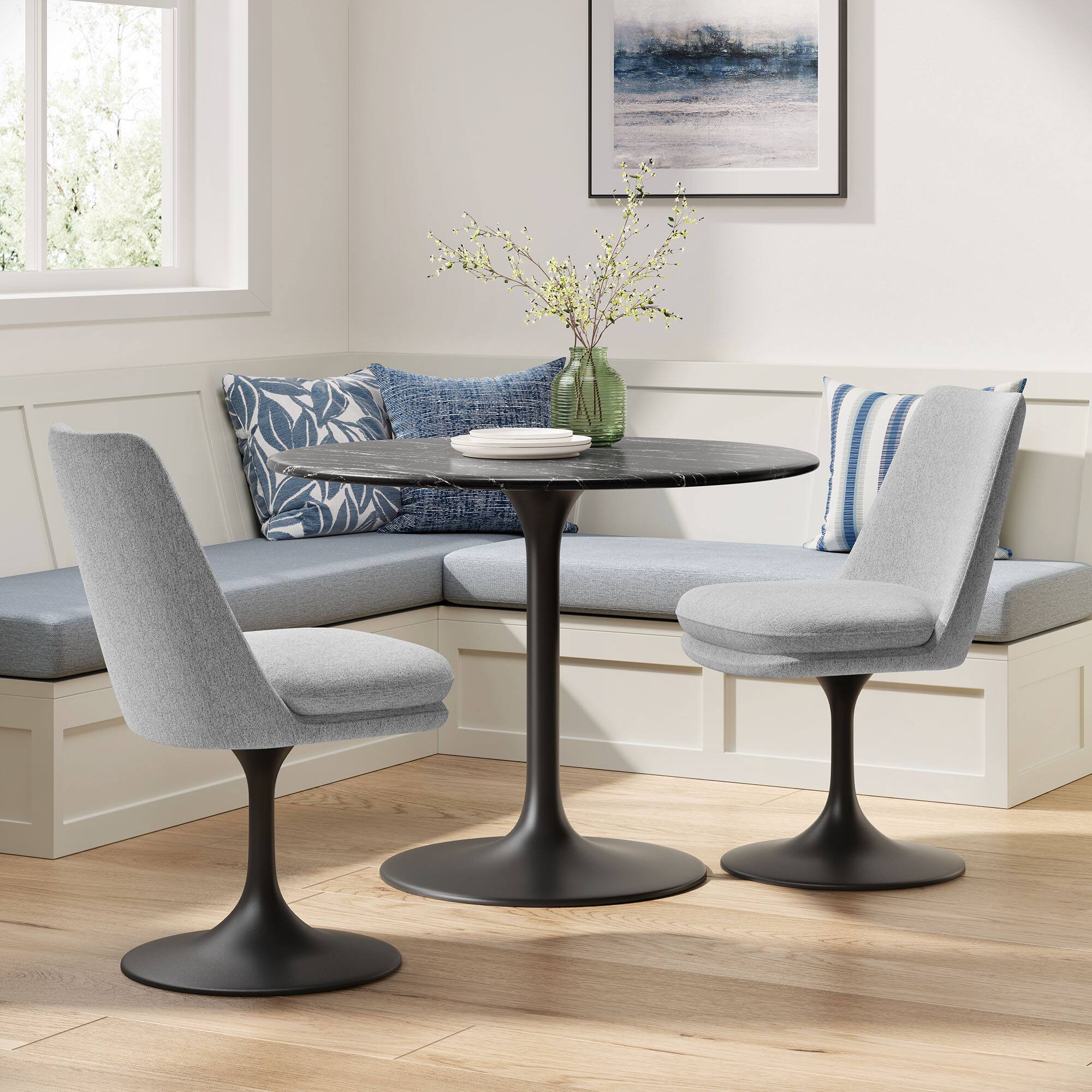 Alt View 6. Modway - Lippa Swivel Dining Upholstered Side Chair by Modway - Gray.