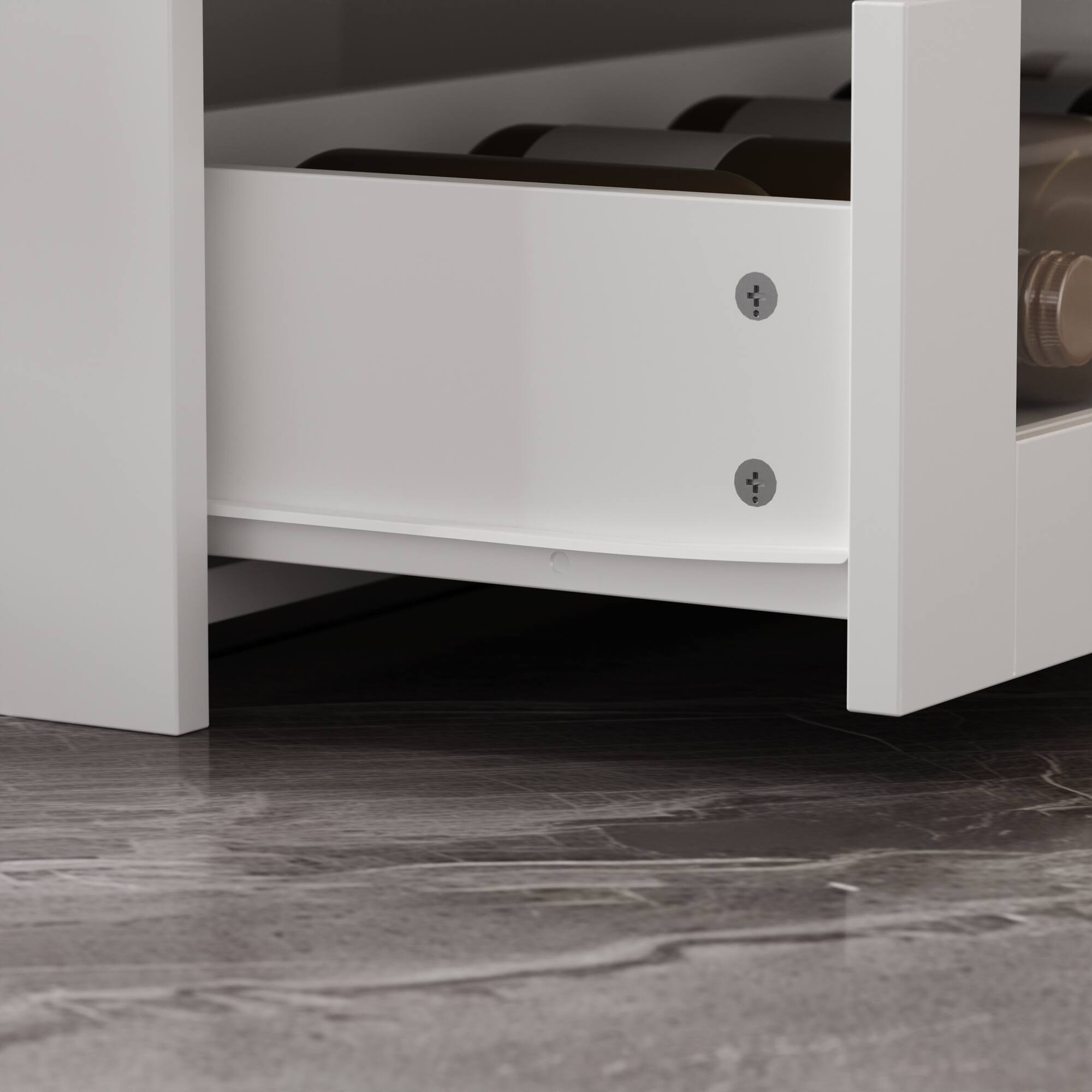 Alt View 7. Famapy - Famapy Kitchen Island: Clear - View Storage + Modular Smart Design - White.