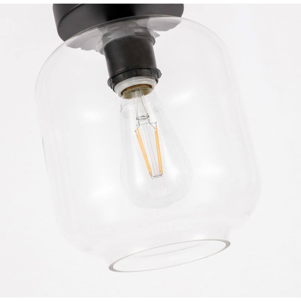 Back. Living District - Collier 1 light Black and Clear glass Flush mount - Black And Clear Glass.