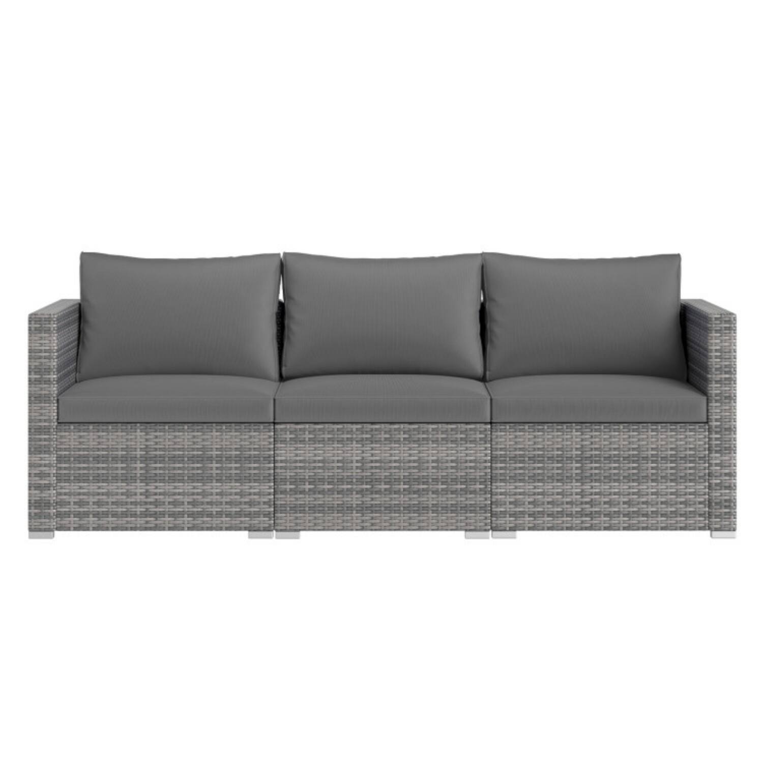 Alt View 2. Mondawe - 26.5x26.5x24.5 IN Freestanding Patio Sectional Sofa Set Modular Couch with Cushions 3-Piece - Mix Grey+Grey.