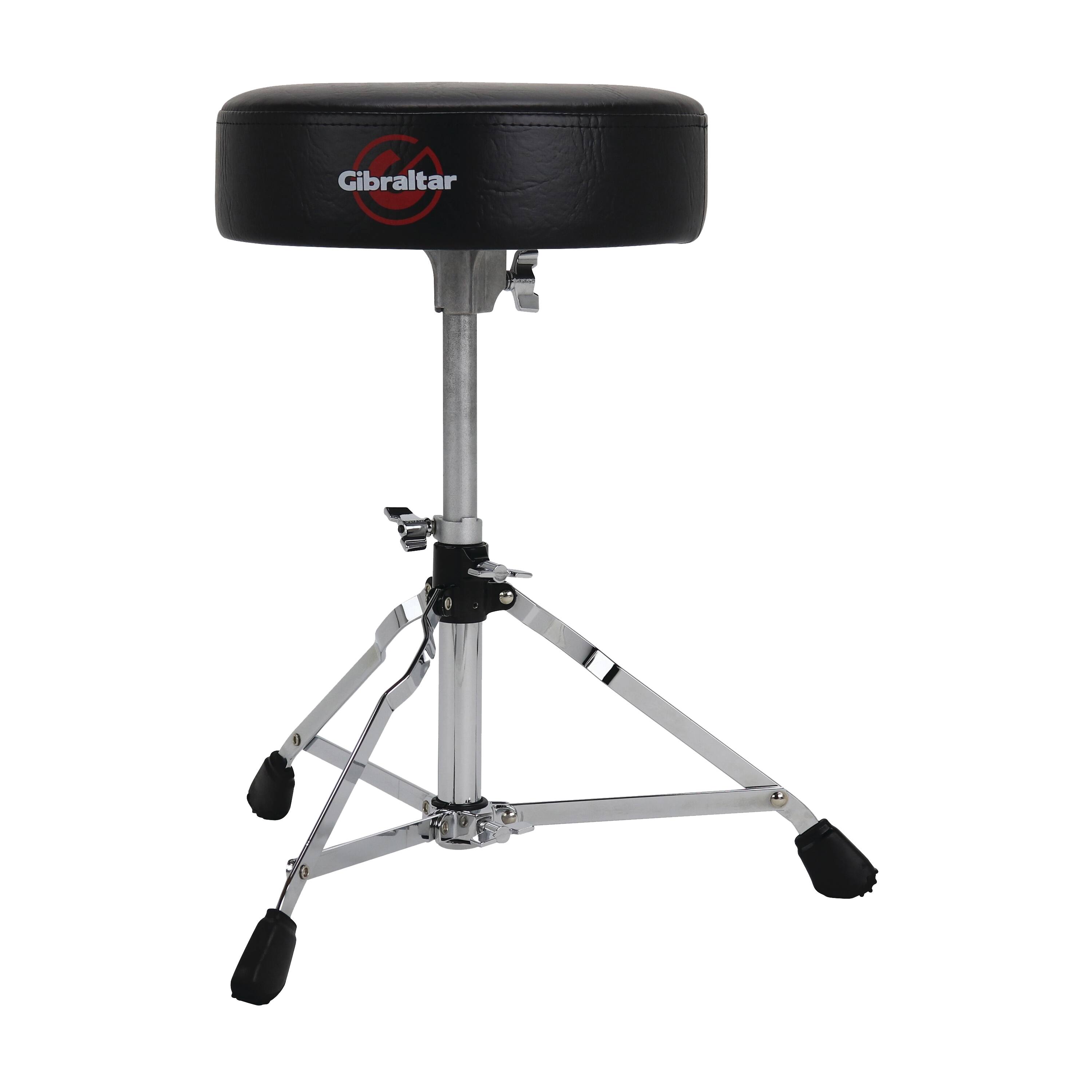 Gibraltar Hardware - Drum Throne with Adjustable Height, Round Seat, Single-Braced Drum Stool, Lightweight Portable Design