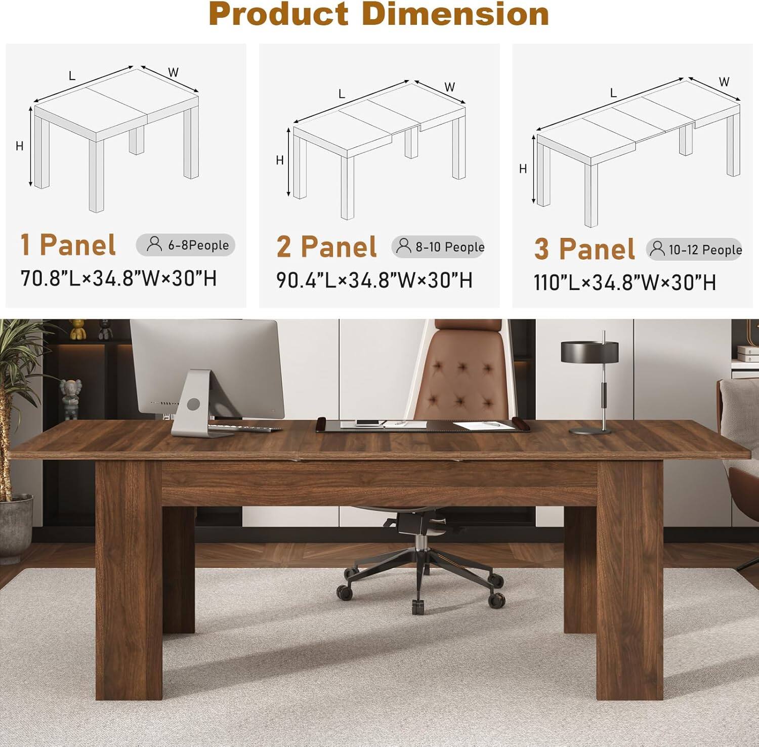 Product Dimension

1 Panel
6-8 People
70.8"L x 34.8"W x 30"H

2 Panel
8-10 People
90.4"L x 34.8"W x 30"H

3 Panel
10-12 People
110"L x 34.8"W x 30"H