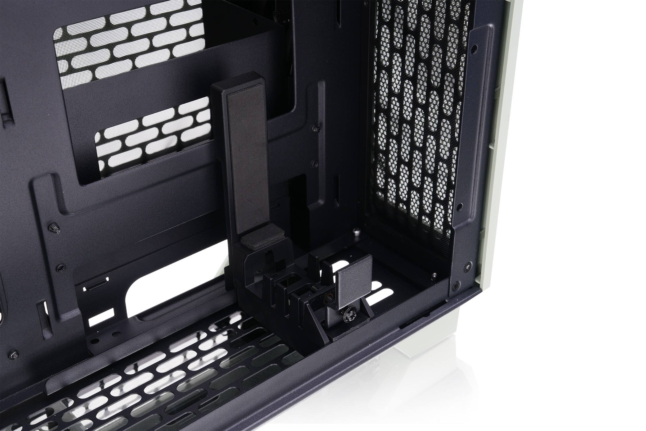 Alt View 11. Thermaltake - TR100 SFF mITX Mini Tower PC Case with PCIe 4.0 Riser Cable Included - Matcha Green.