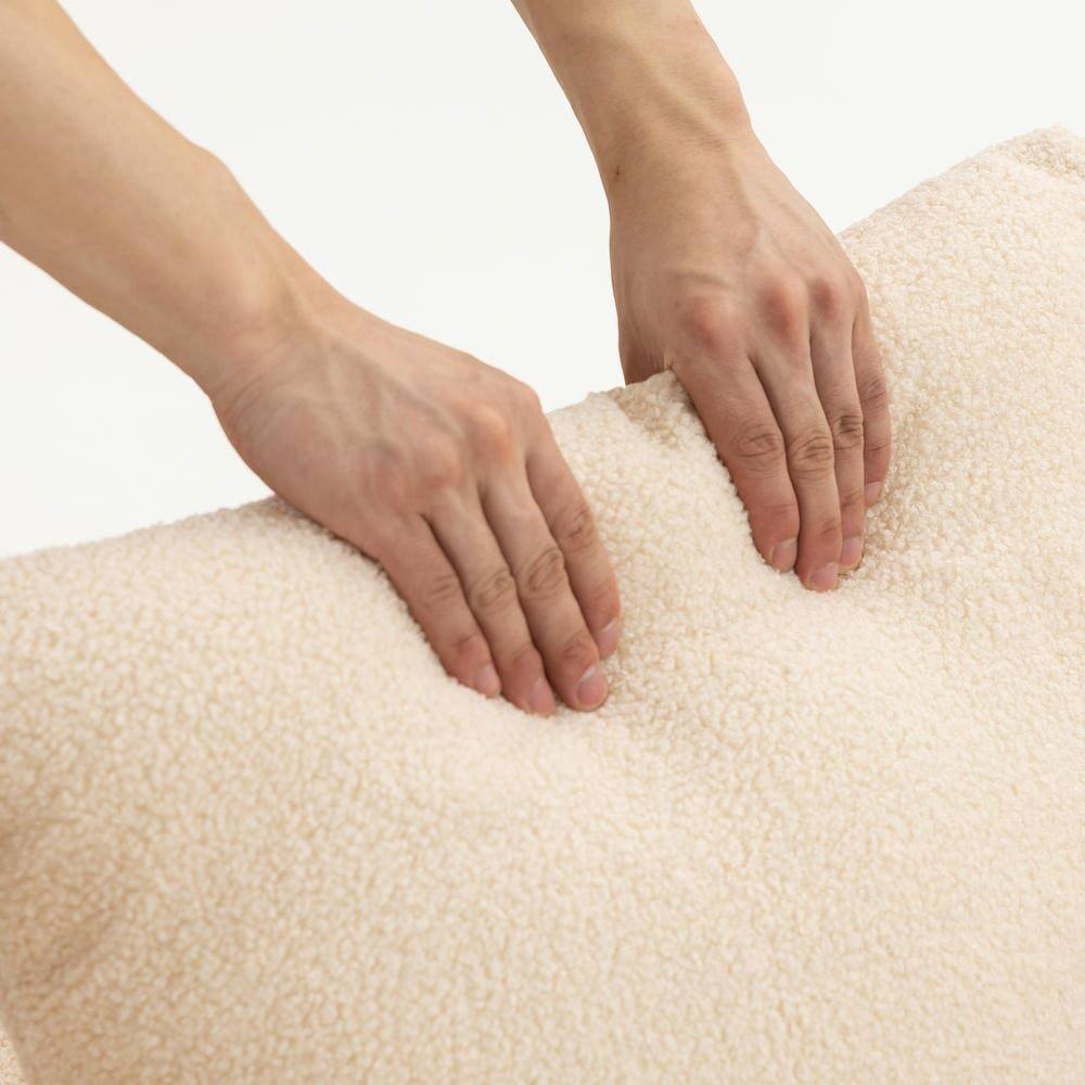 Alt View 9. Kadyn - L-Shaped Full Foam Sectional Sofa, 5 Pillows, Compressed Shipping, Flannelette, Space Saving Design, Beige - Beige.