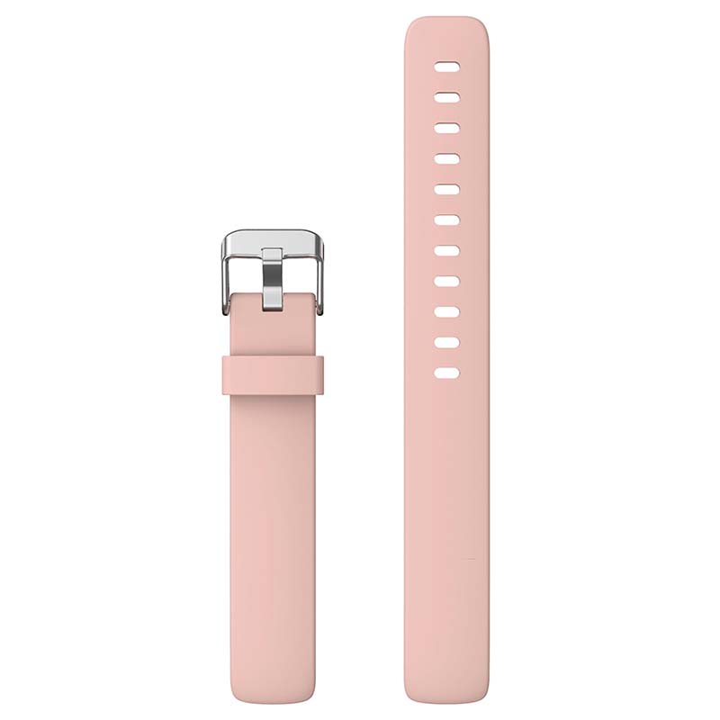 Left. StrapsCo - Active Band Silicone Rubber Watch Strap For Fitbit Inspire 2 (Short-Medium) - Light Pink.